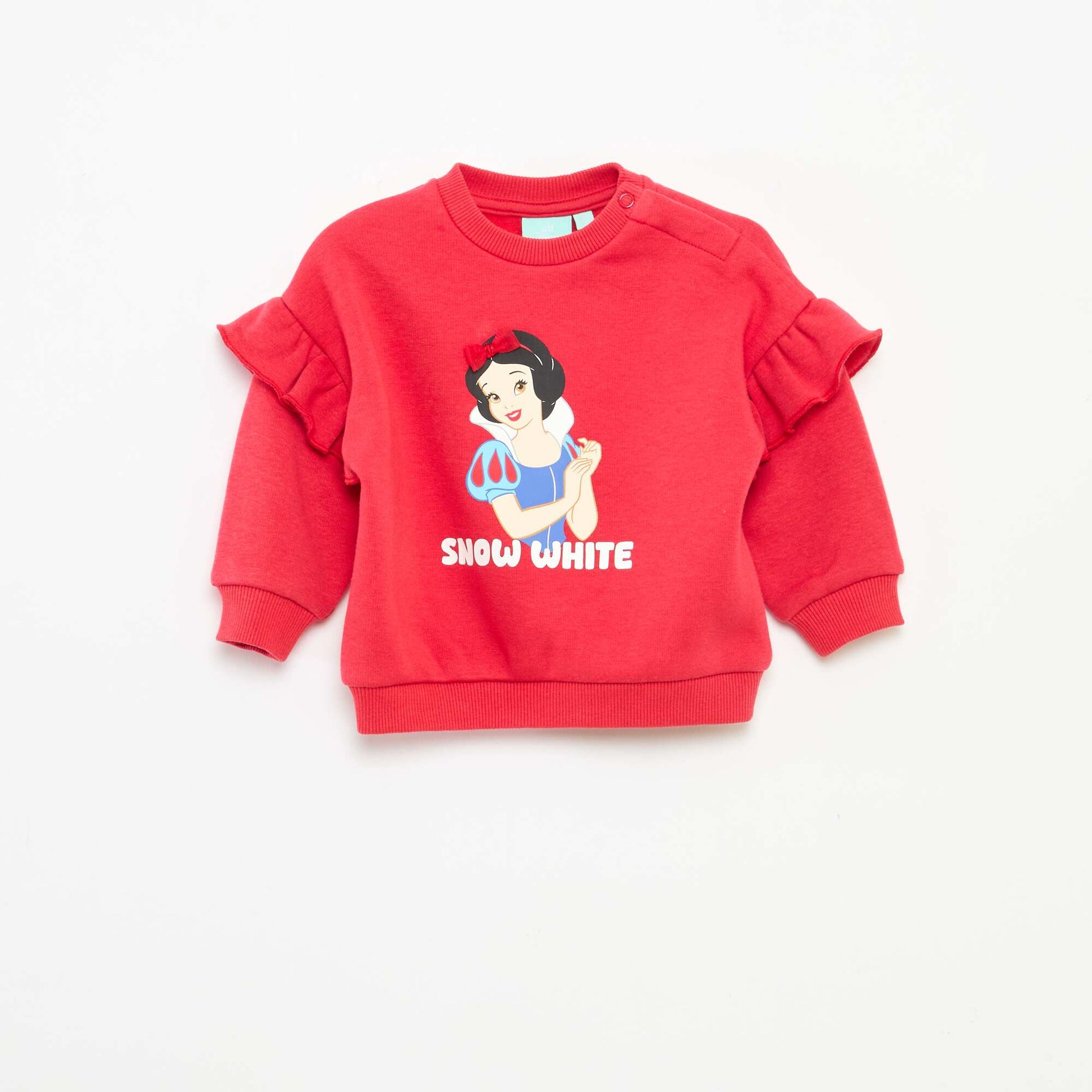 Sweat en molleton 'Disney' 'Blanche neige' volantée ROUGE