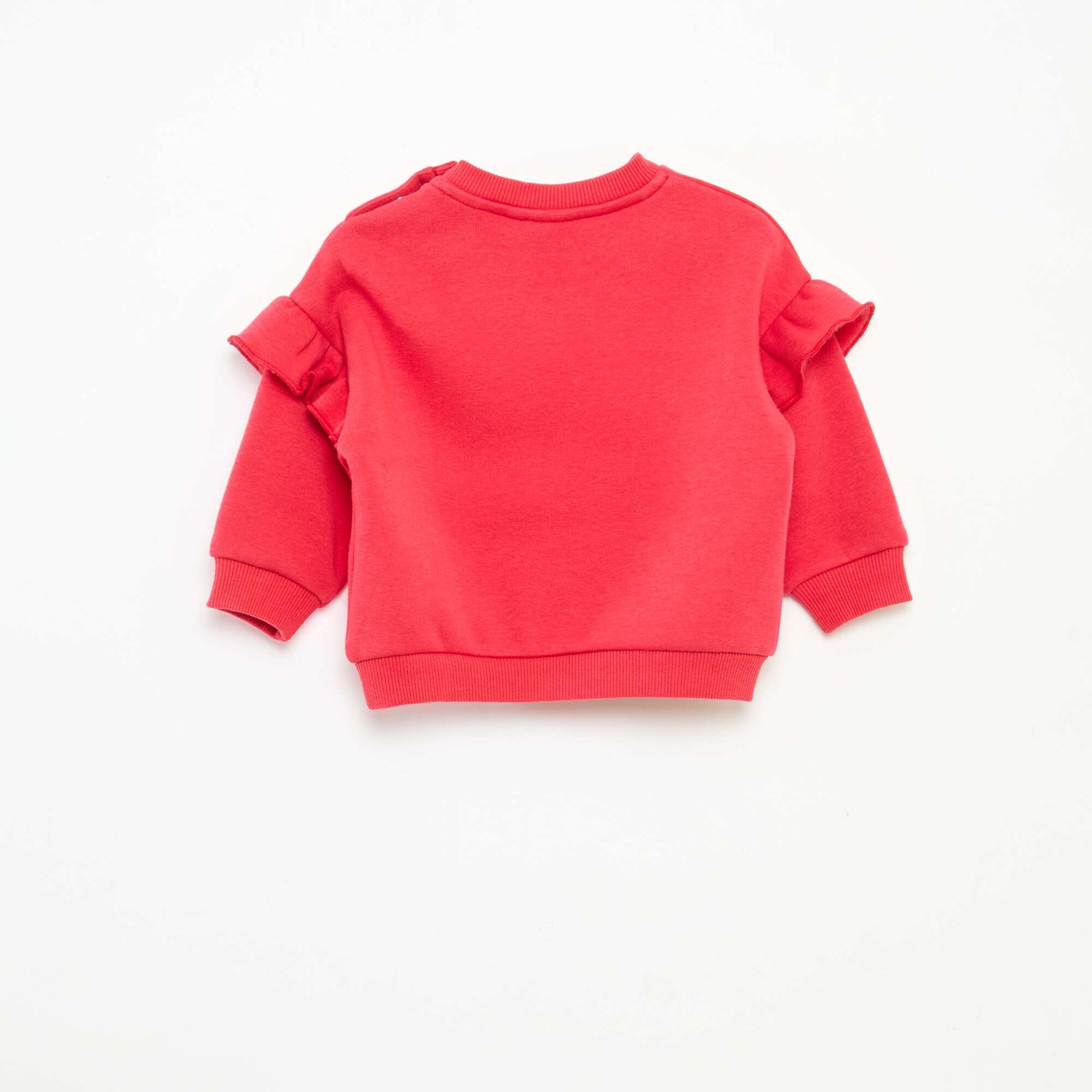 Sweat en molleton 'Disney' 'Blanche neige' volantée ROUGE