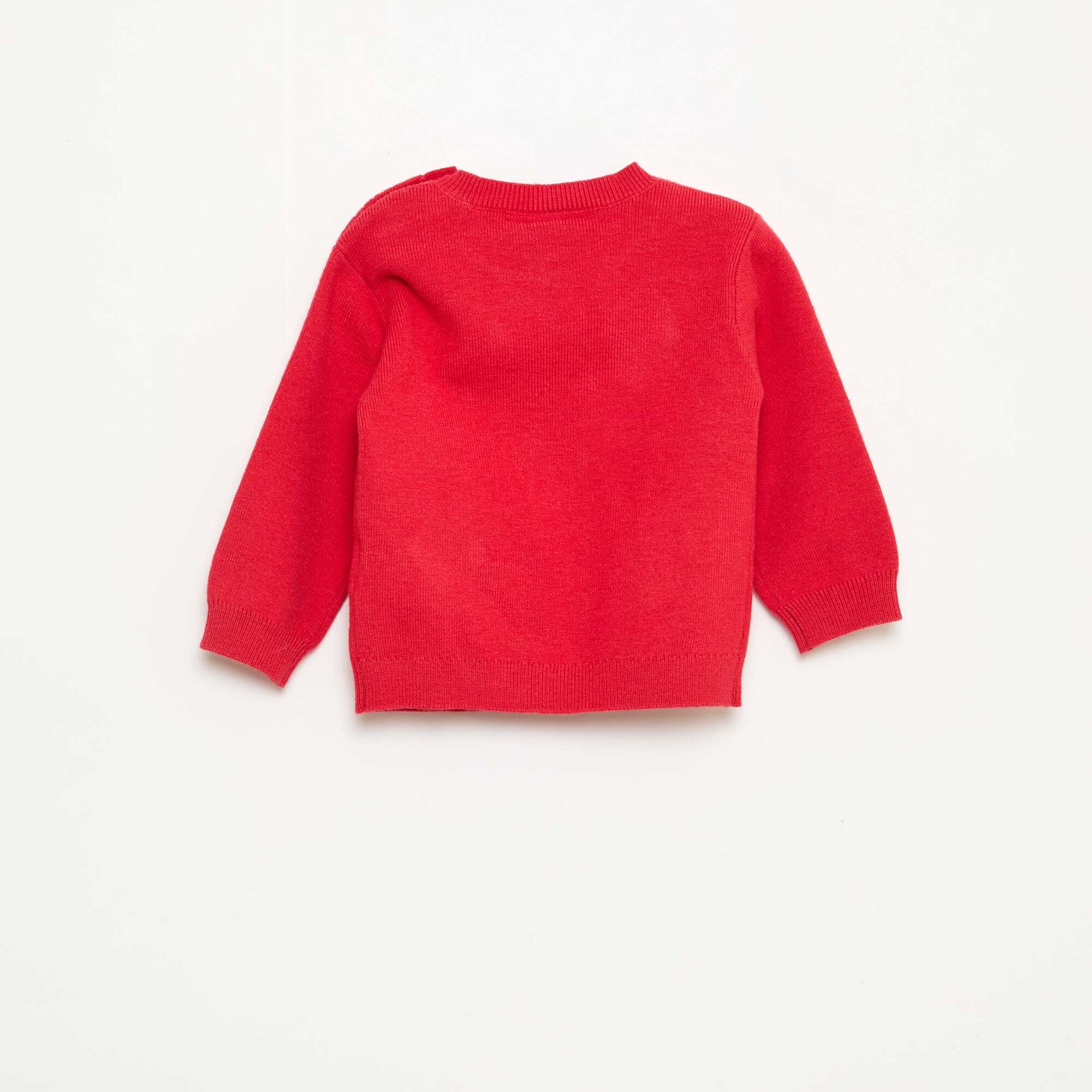 Pull 'Disney' 'Minnie' en tricot avec animation fantaisie ROUGE