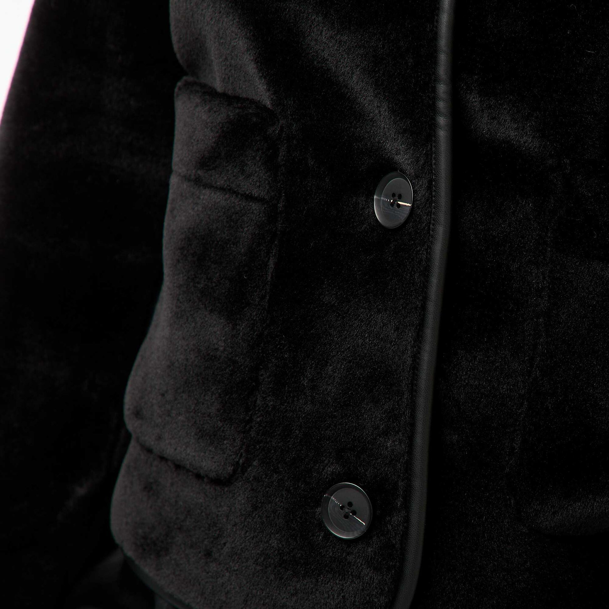 Veste effet pelucheux col rond NOIR