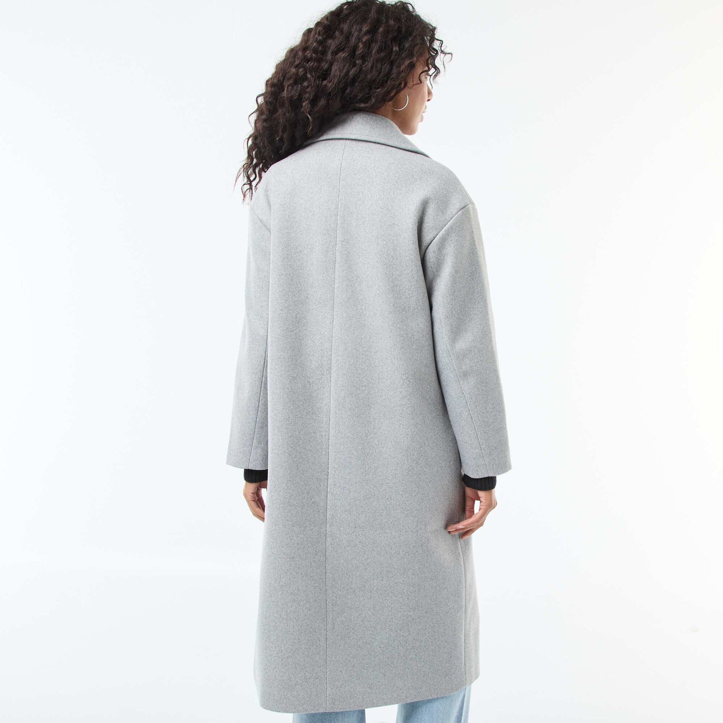 Manteau long en faux lainage GRIS