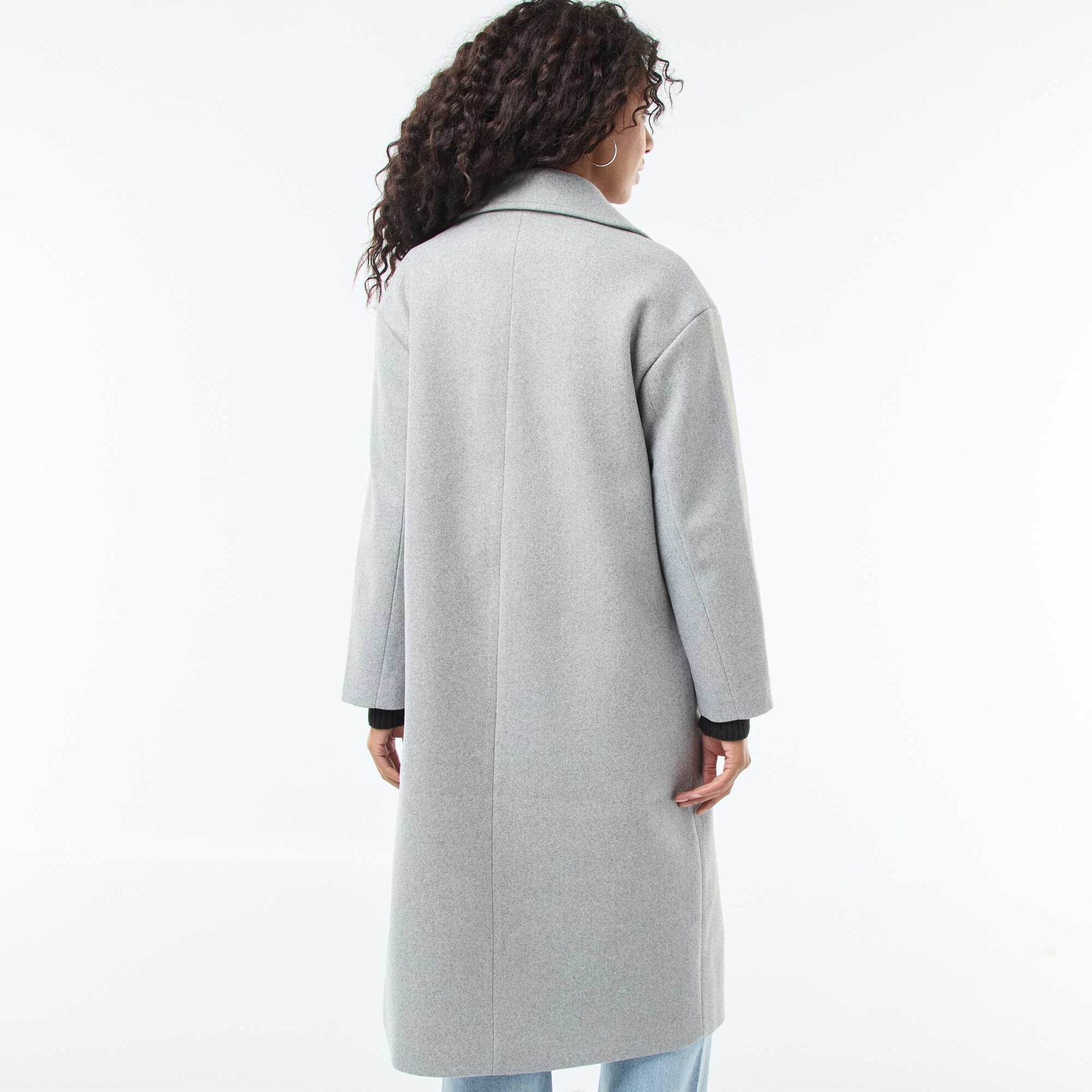 Manteau long en faux lainage GRIS