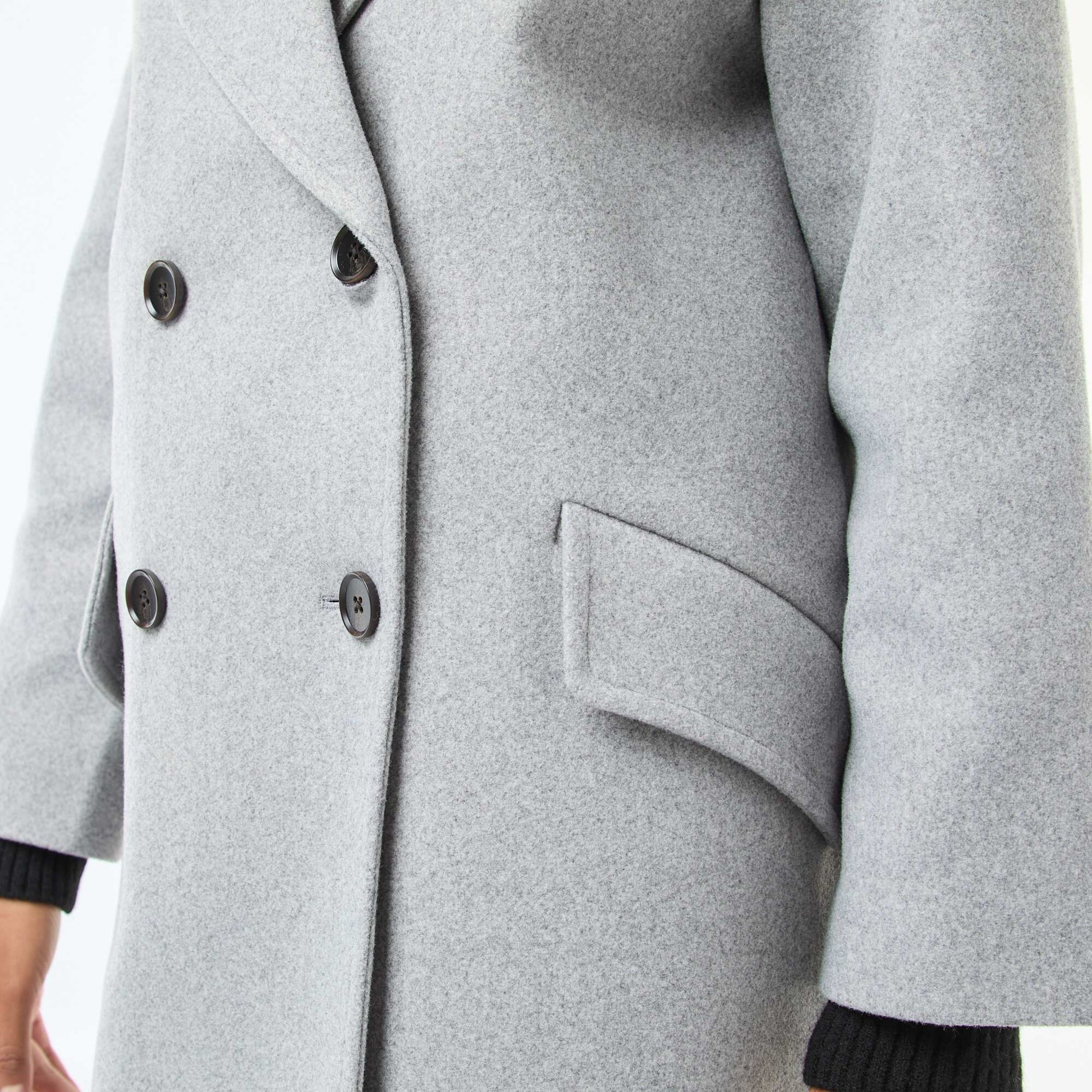 Manteau long en faux lainage GRIS