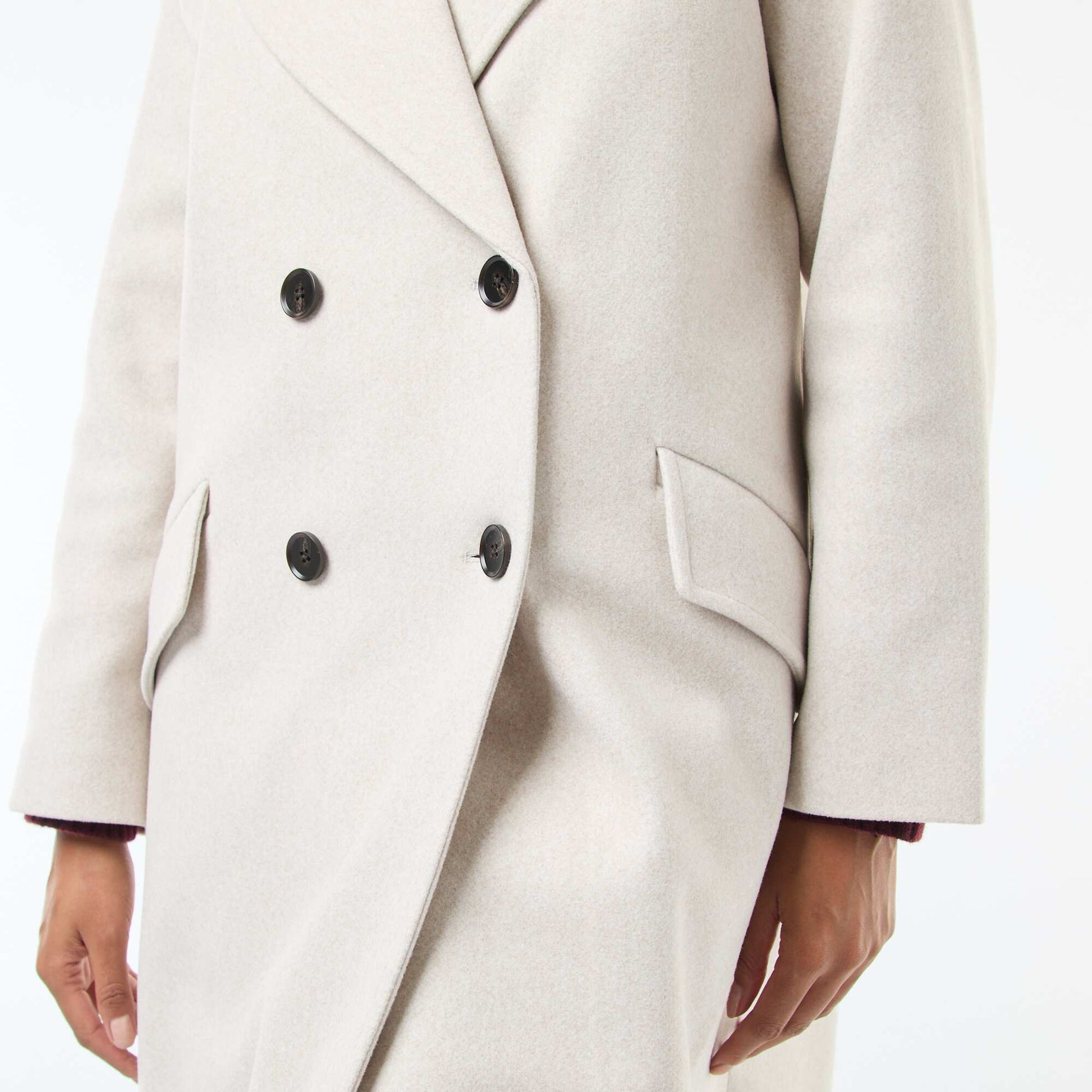 Manteau long en faux lainage BLANC