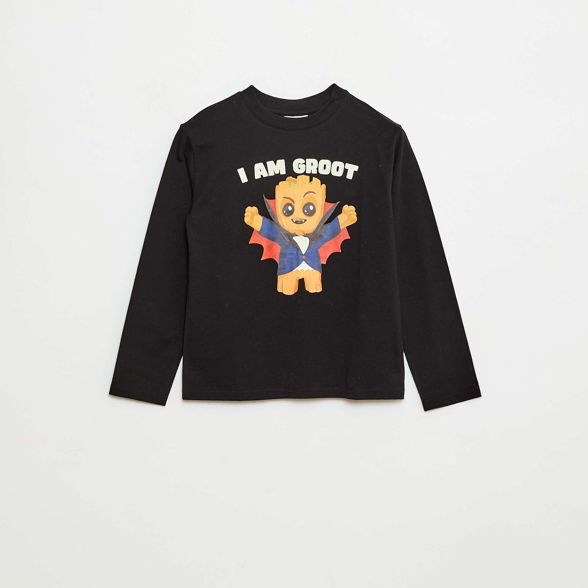 T-shirt Halloween 'Marvel' 'Groot' en coton NOIR