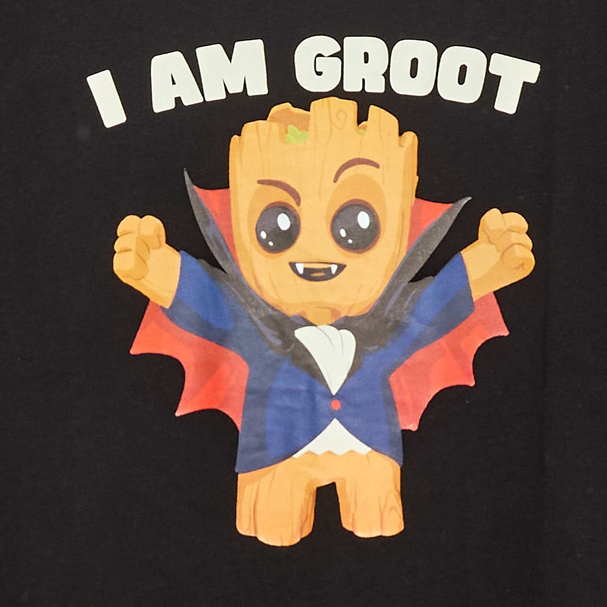 T-shirt Halloween 'Marvel' 'Groot' en coton NOIR