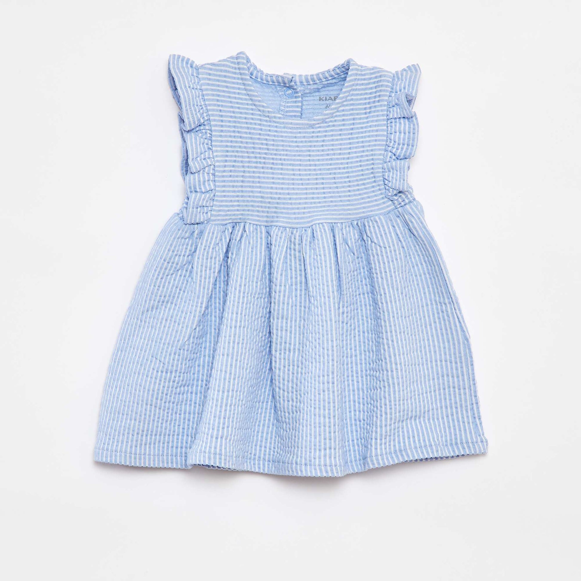 Robe rayée en seersucker BLEU