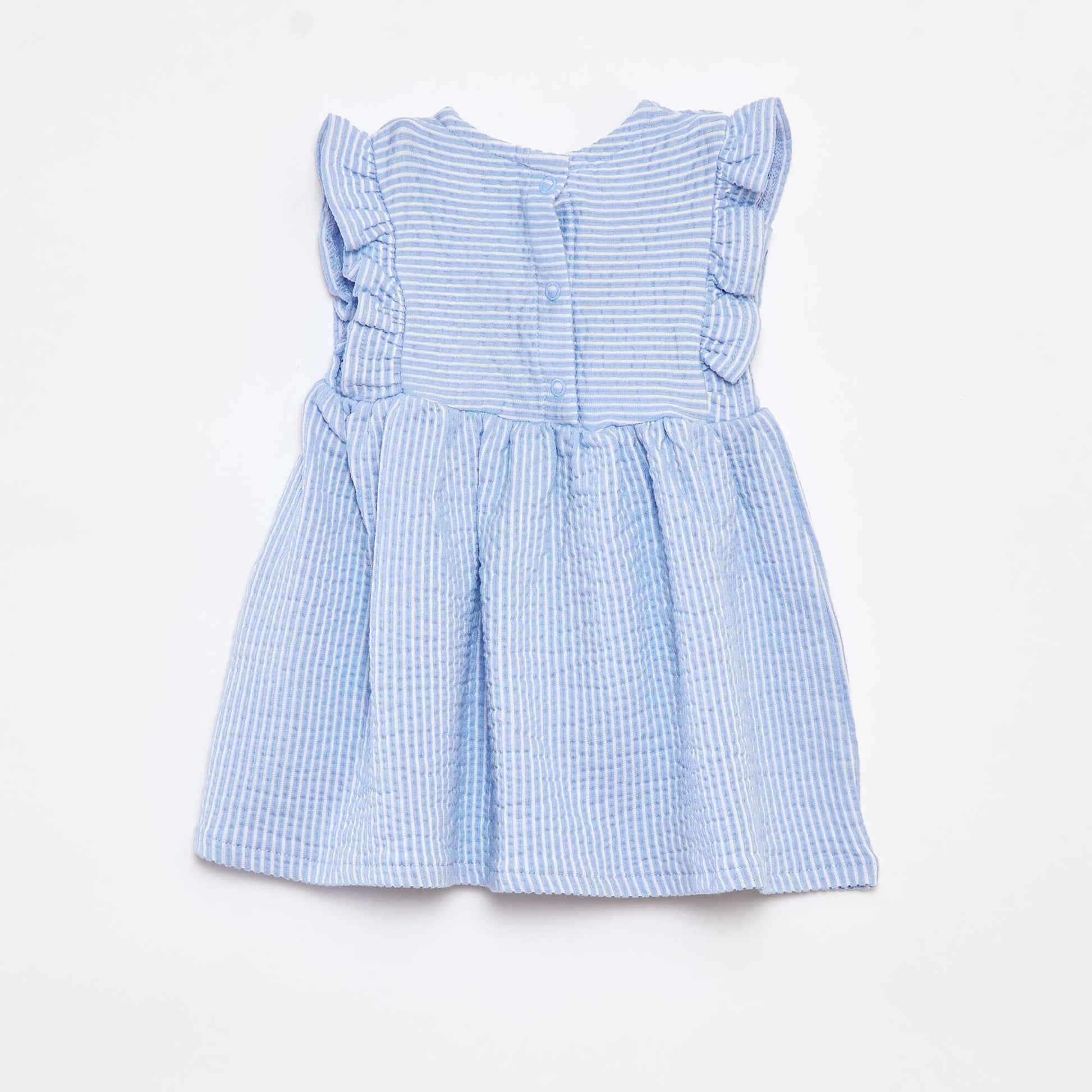 Robe rayée en seersucker BLEU