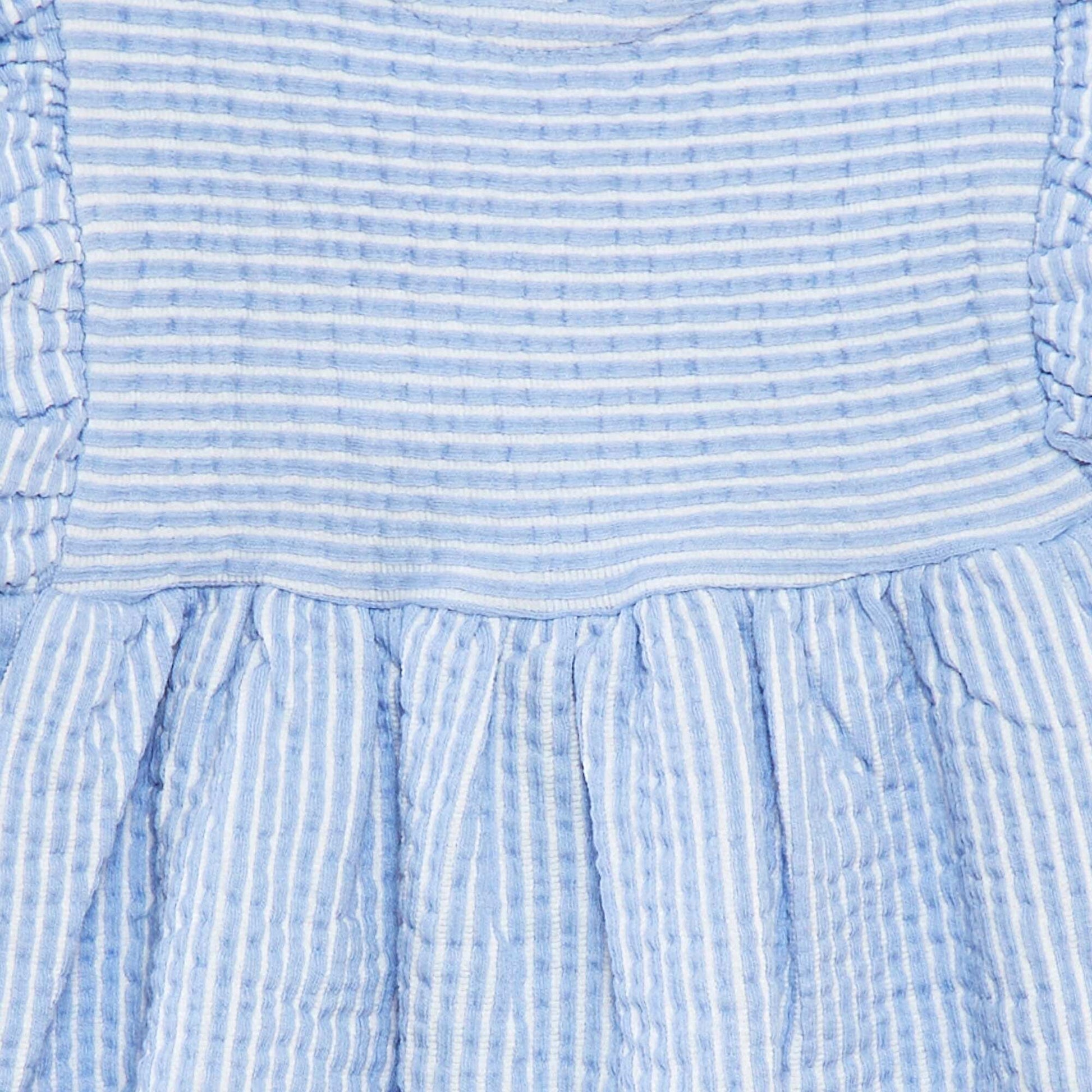 Robe rayée en seersucker BLEU