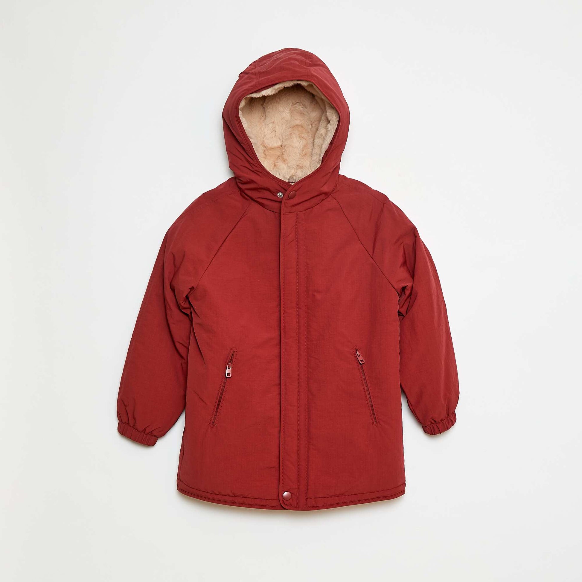 Parka à capuche ROUGE