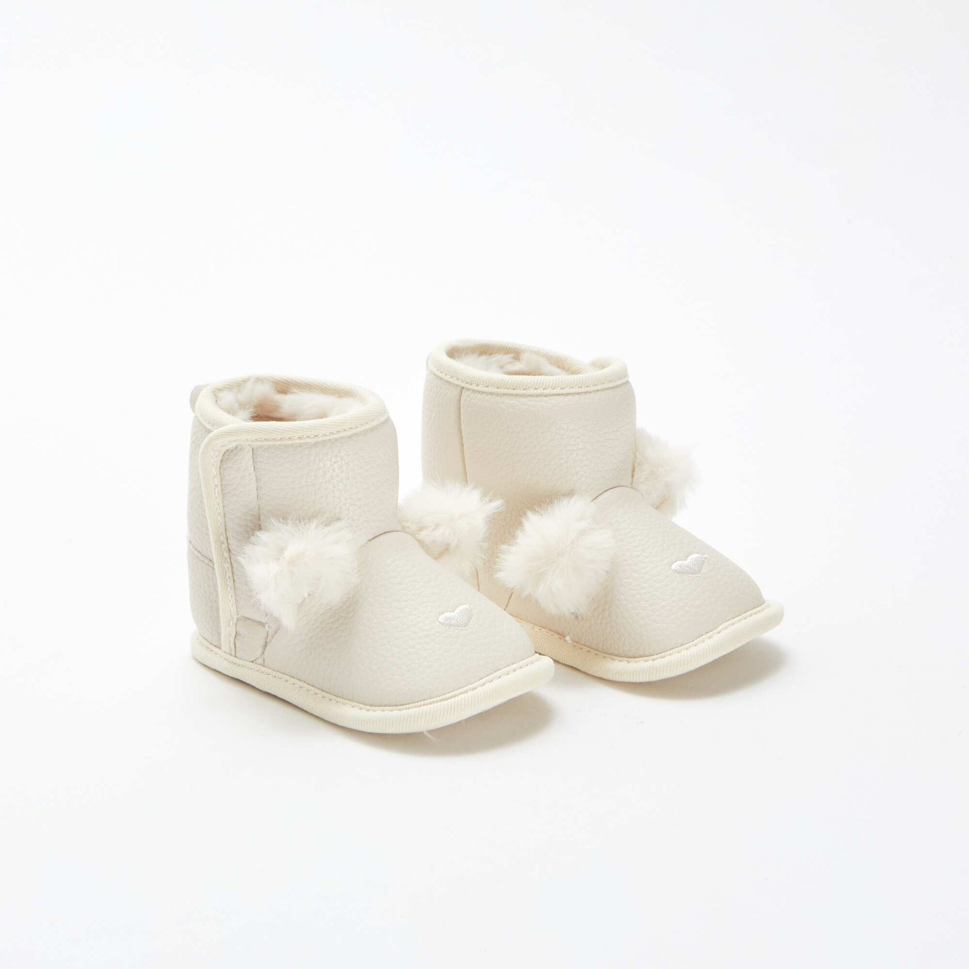 Bottines fourrées avec pompon BEIGE