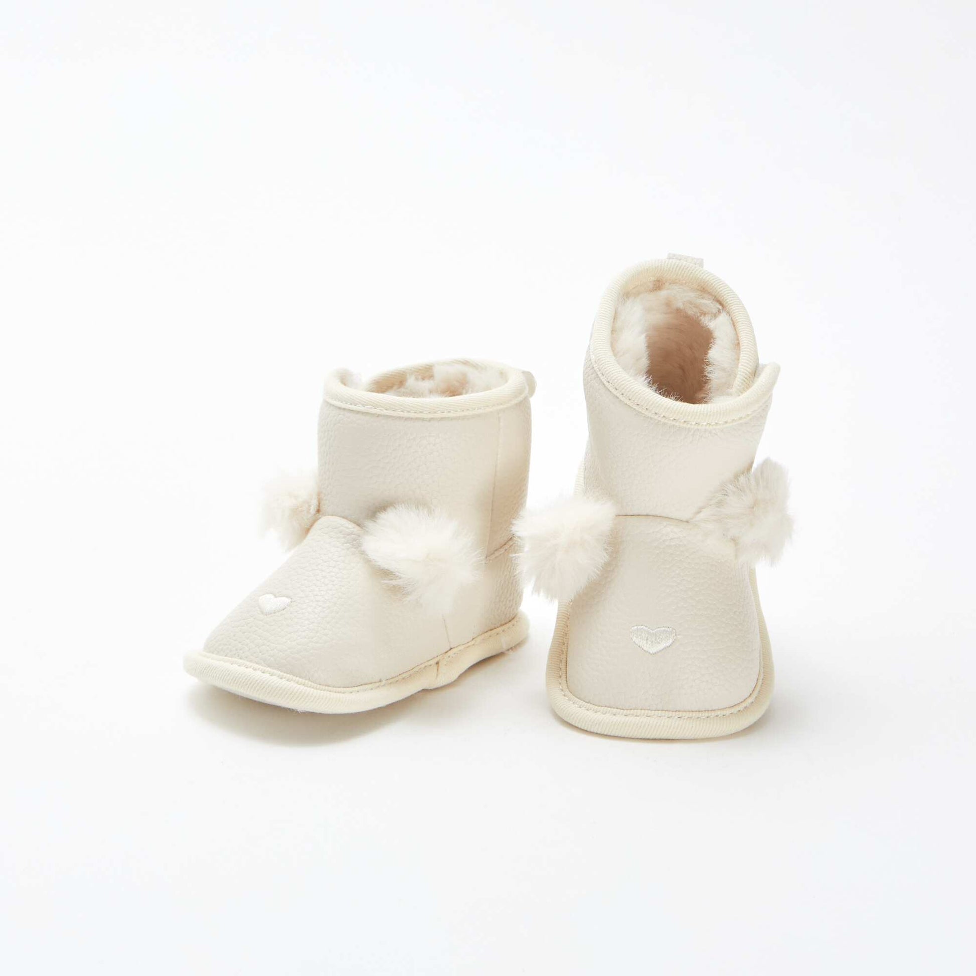 Bottines fourrées avec pompon BEIGE