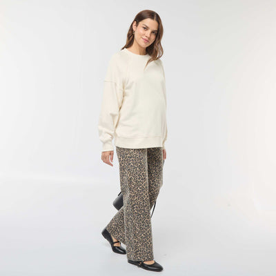 Pantalon de maternité wide leg imprimé léopard LéOPARD