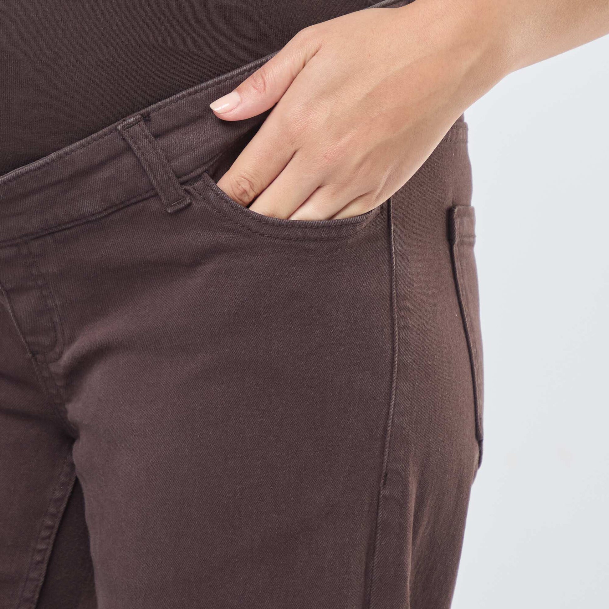 Pantalon de maternité wide leg imprimé léopard MARRON