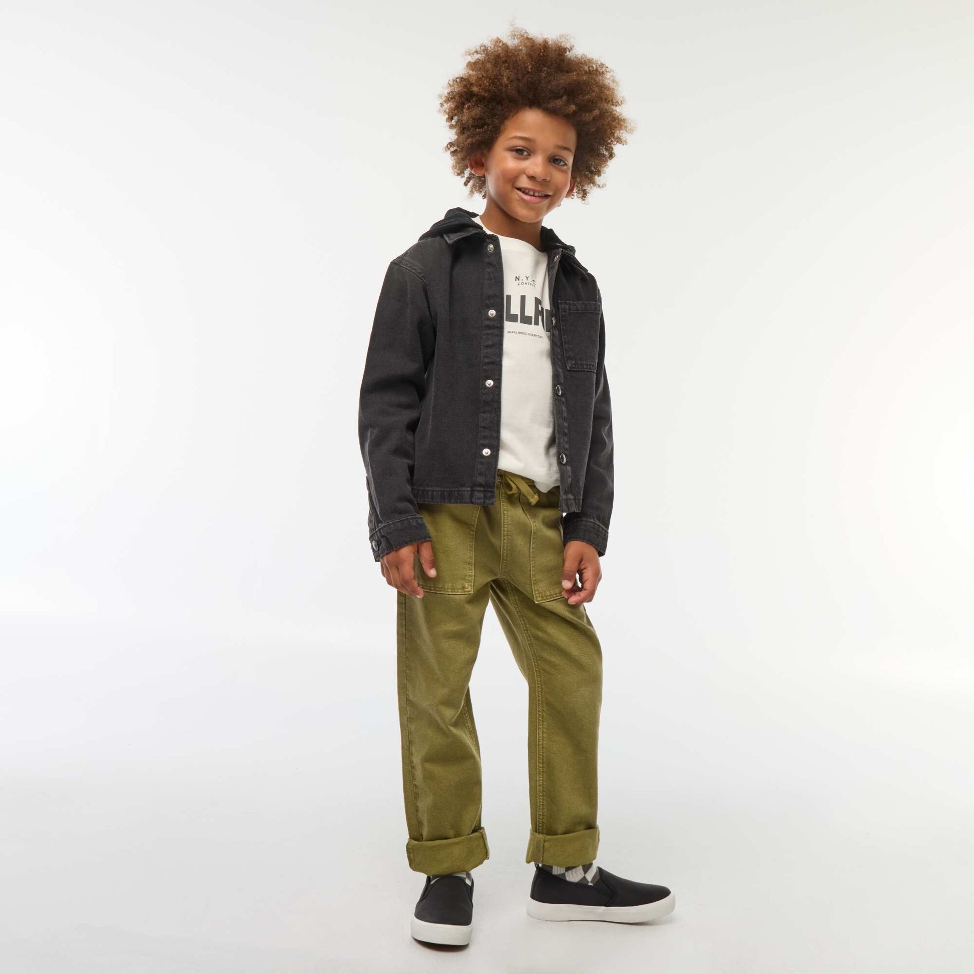 Veste en jean avec capuche GRIS
