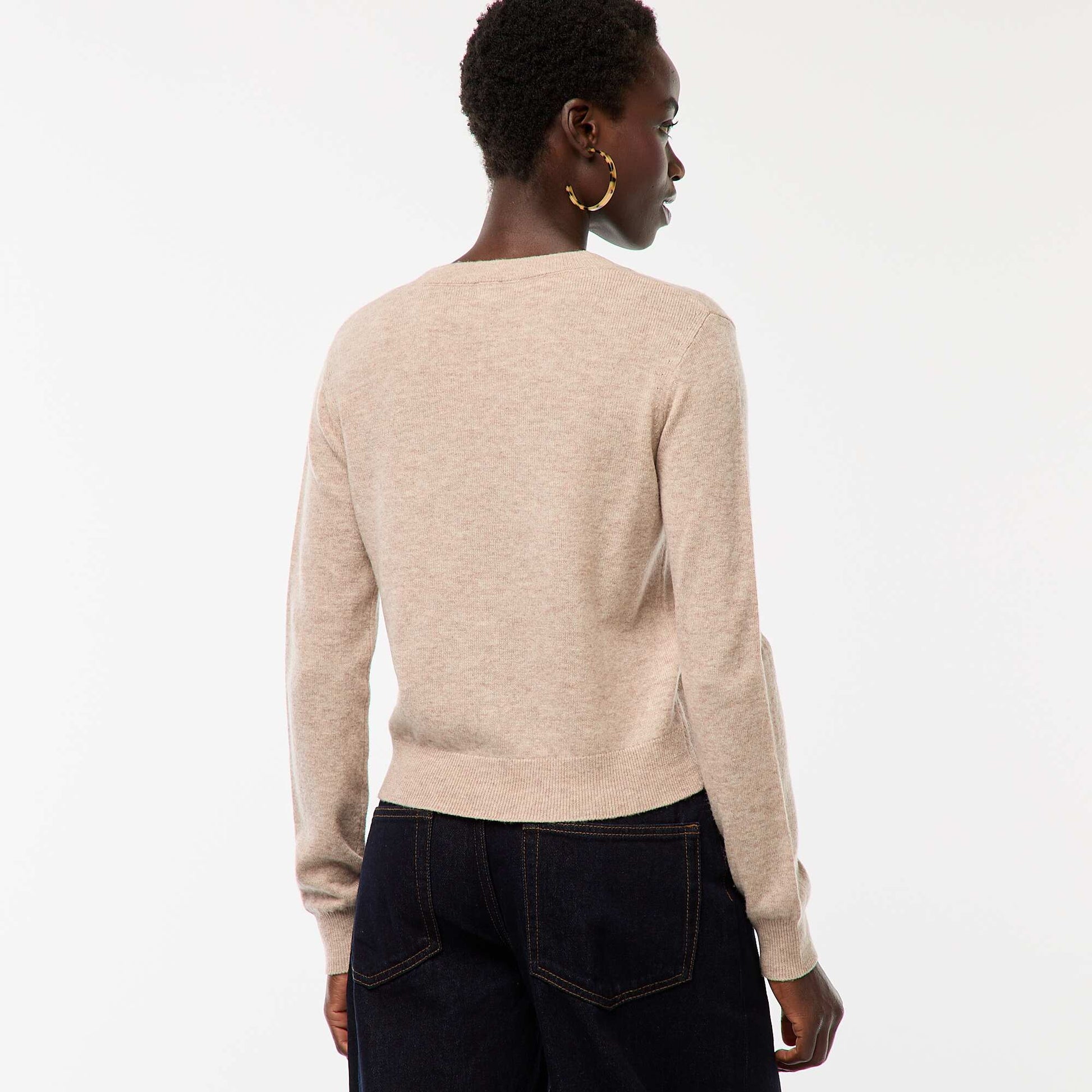 Gilet en maille fine col en V BEIGE
