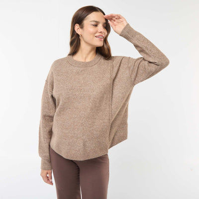 Pull d'allaitement en maille douce MARRON