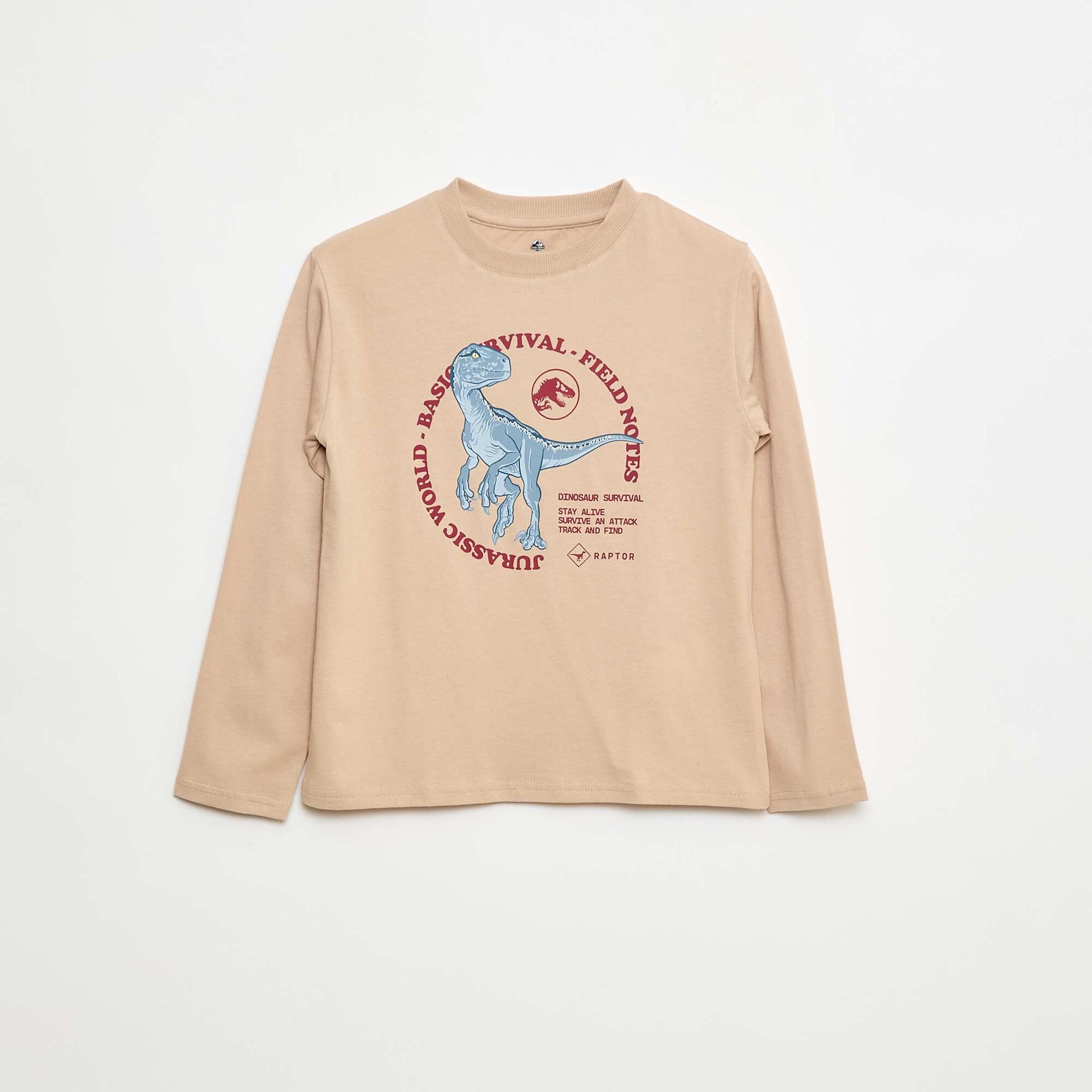 T-shirt 'Jurassic World' en coton uni BEIGE