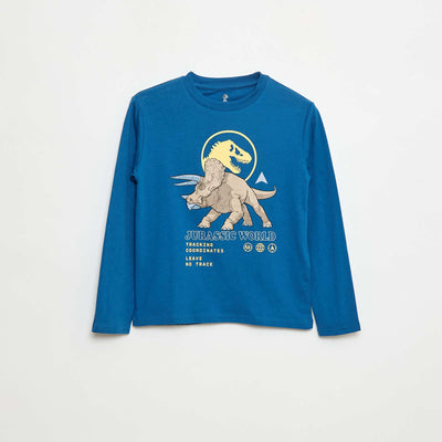 T-shirt 'Jurassic World' en coton uni BLEU
