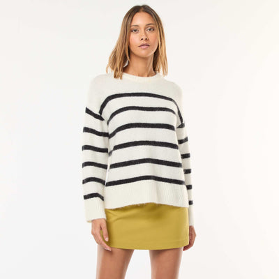 Pull en laine et mohair BLANC