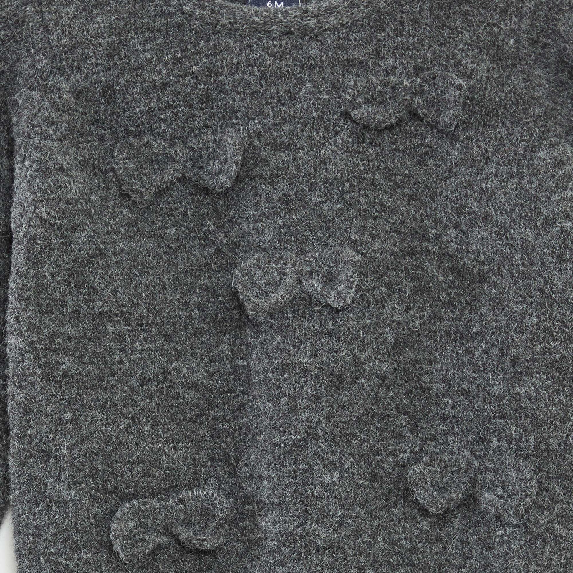Pull col rond avec nœuds uni GRIS