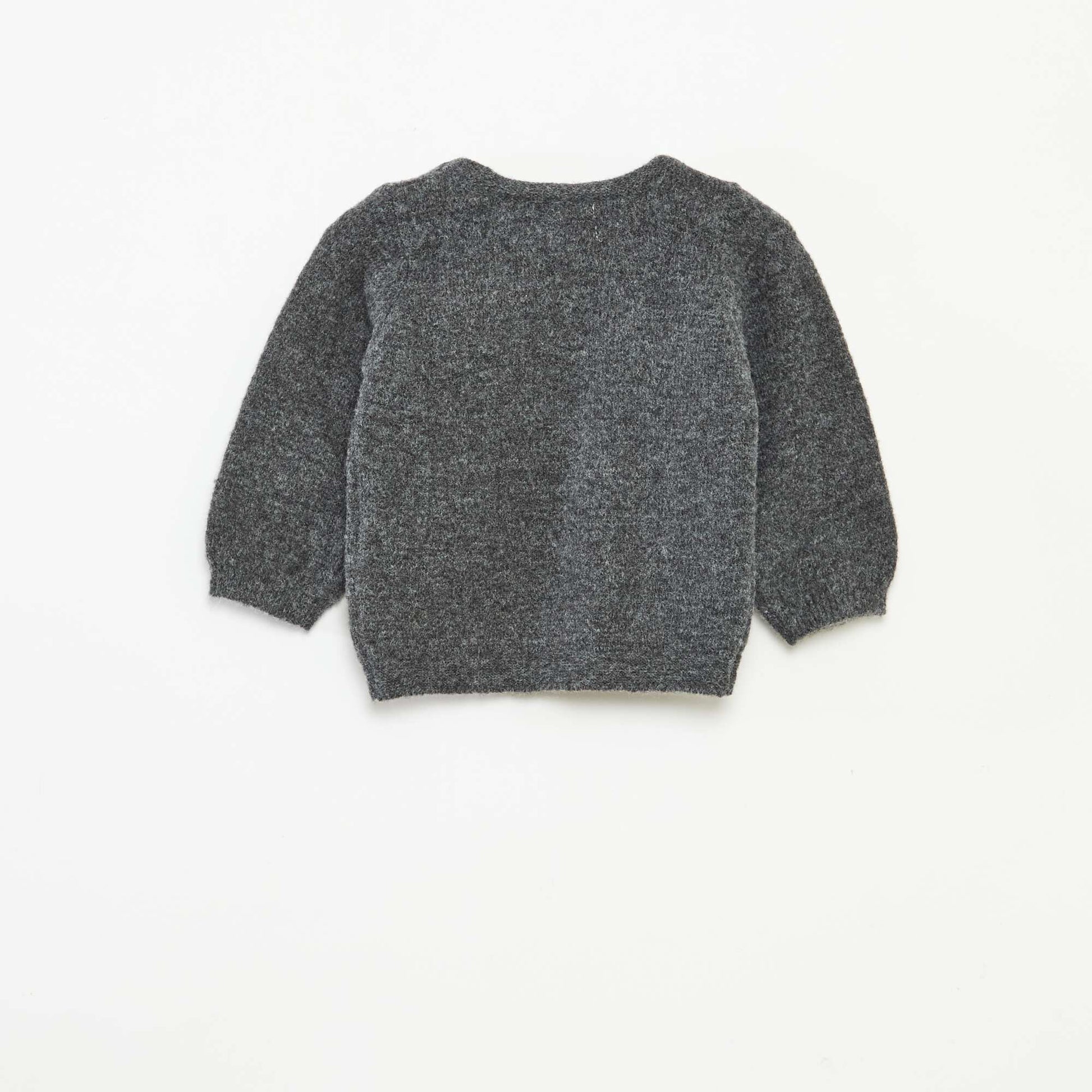 Pull col rond avec nœuds uni GRIS