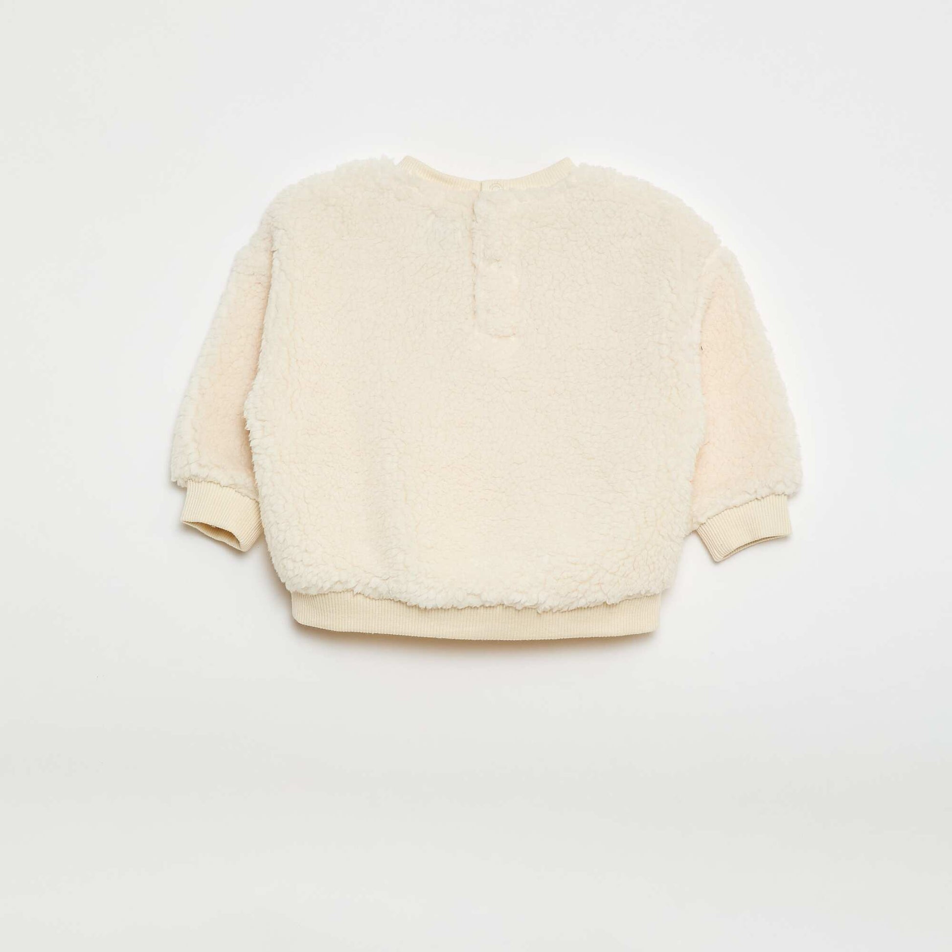 Pull en maille moutonnée à motif BLANC