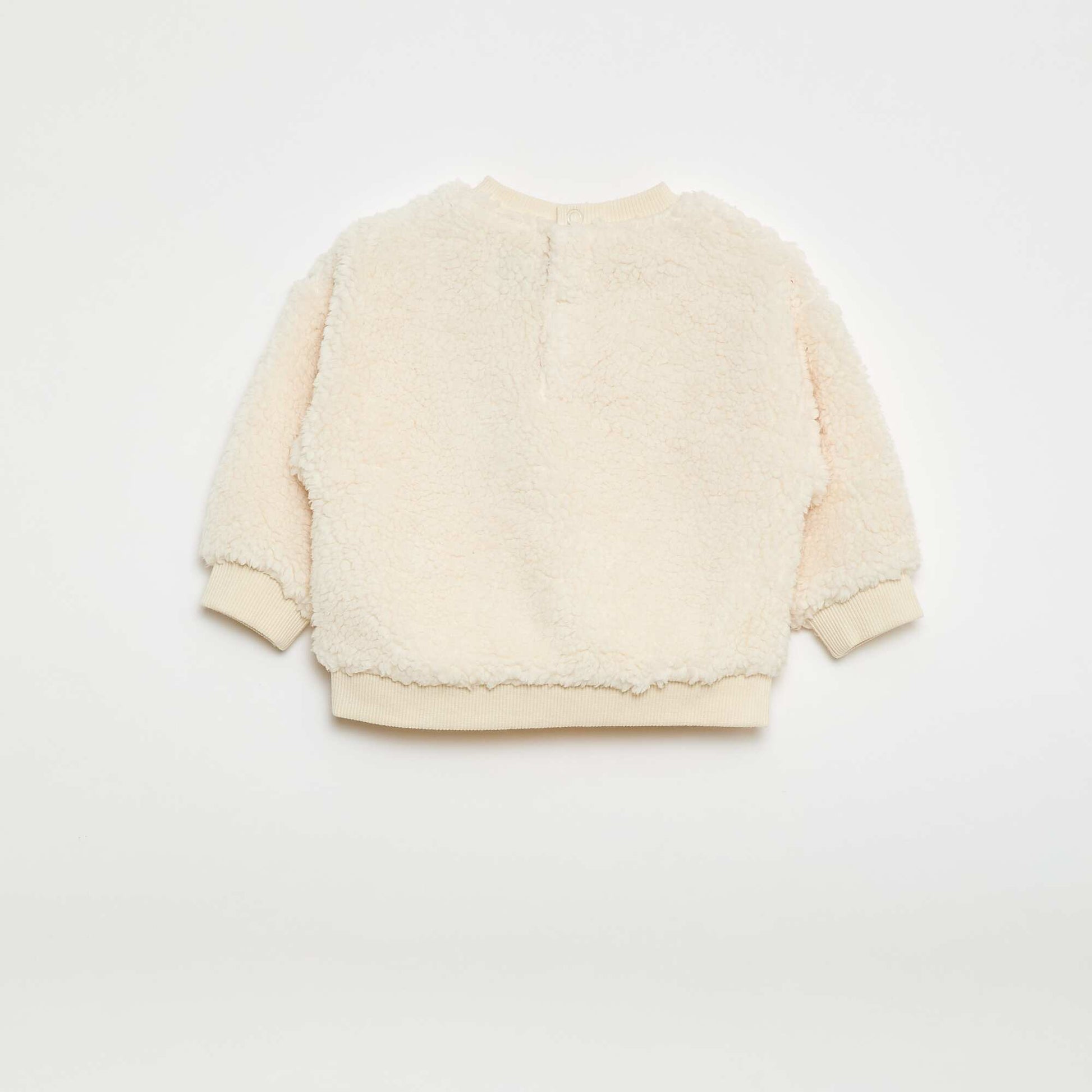 Pull en maille moutonnée à motif BLANC