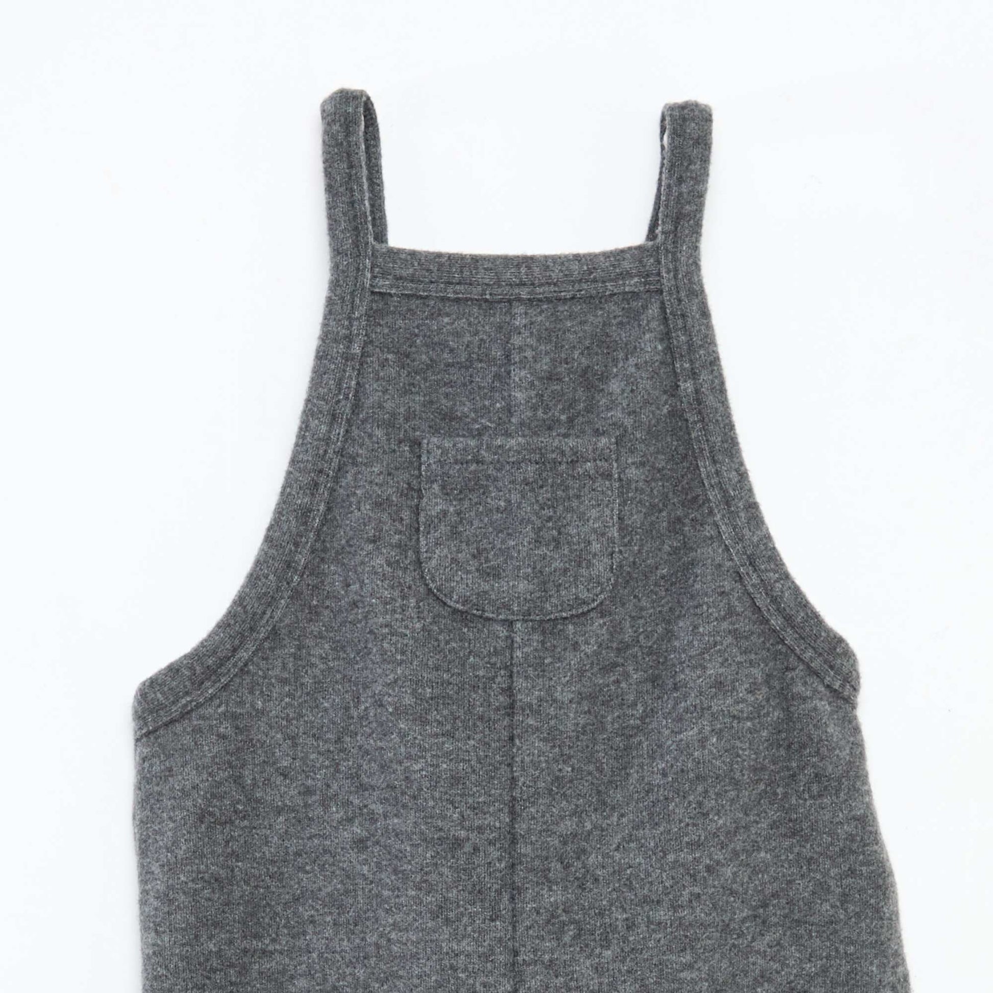 Salopette longue en maille doudou GRIS