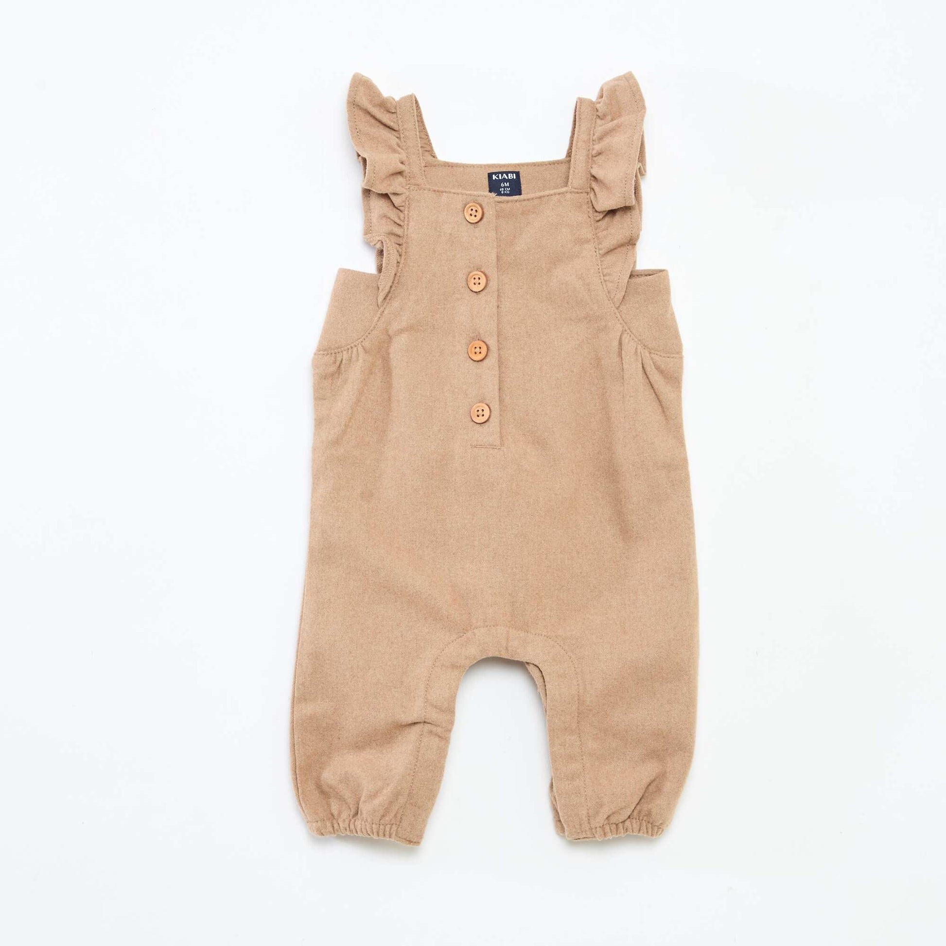 Combinaison longue en flanelle de coton MARRON