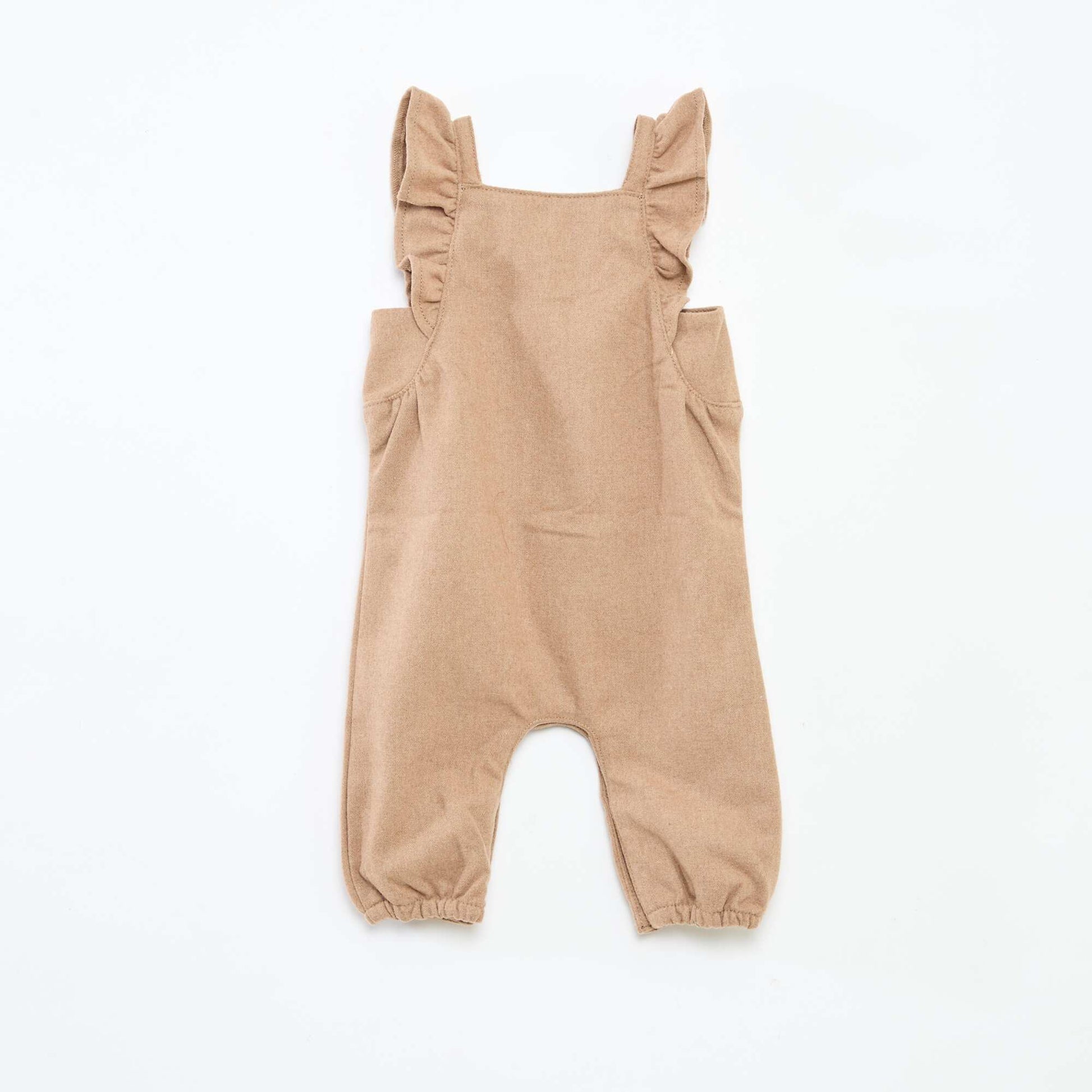 Combinaison longue en flanelle de coton MARRON