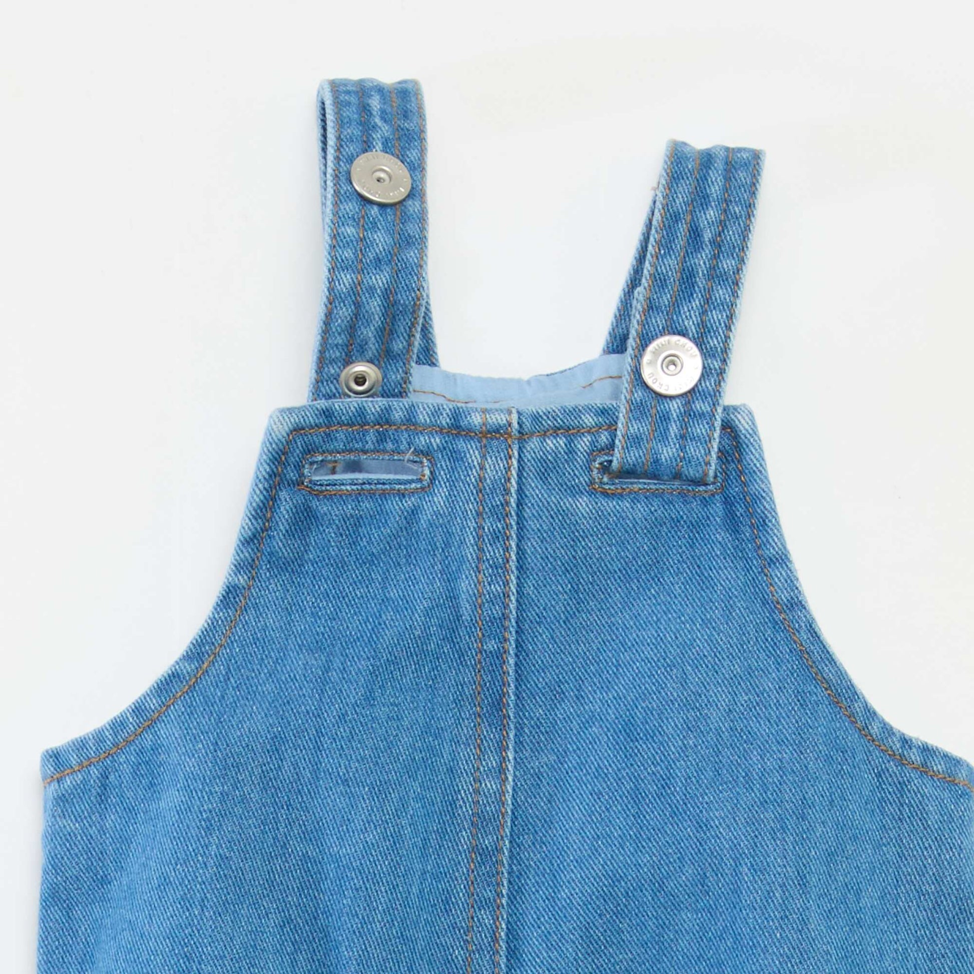 Salopette denim boule en coton BLEU