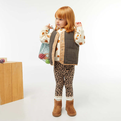Legging en maille compact BEIGE LéOPARD
