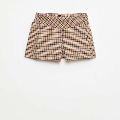 Short en flanelle à carreaux BEIGE