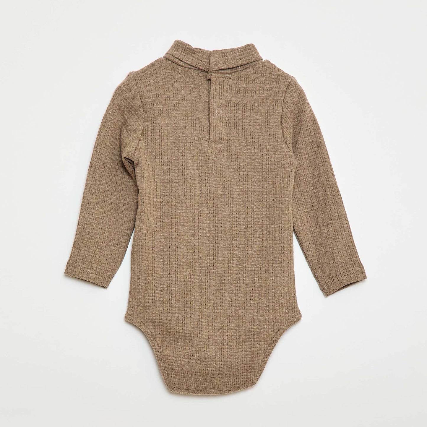 Body en maille pointelle avec col montant BEIGE