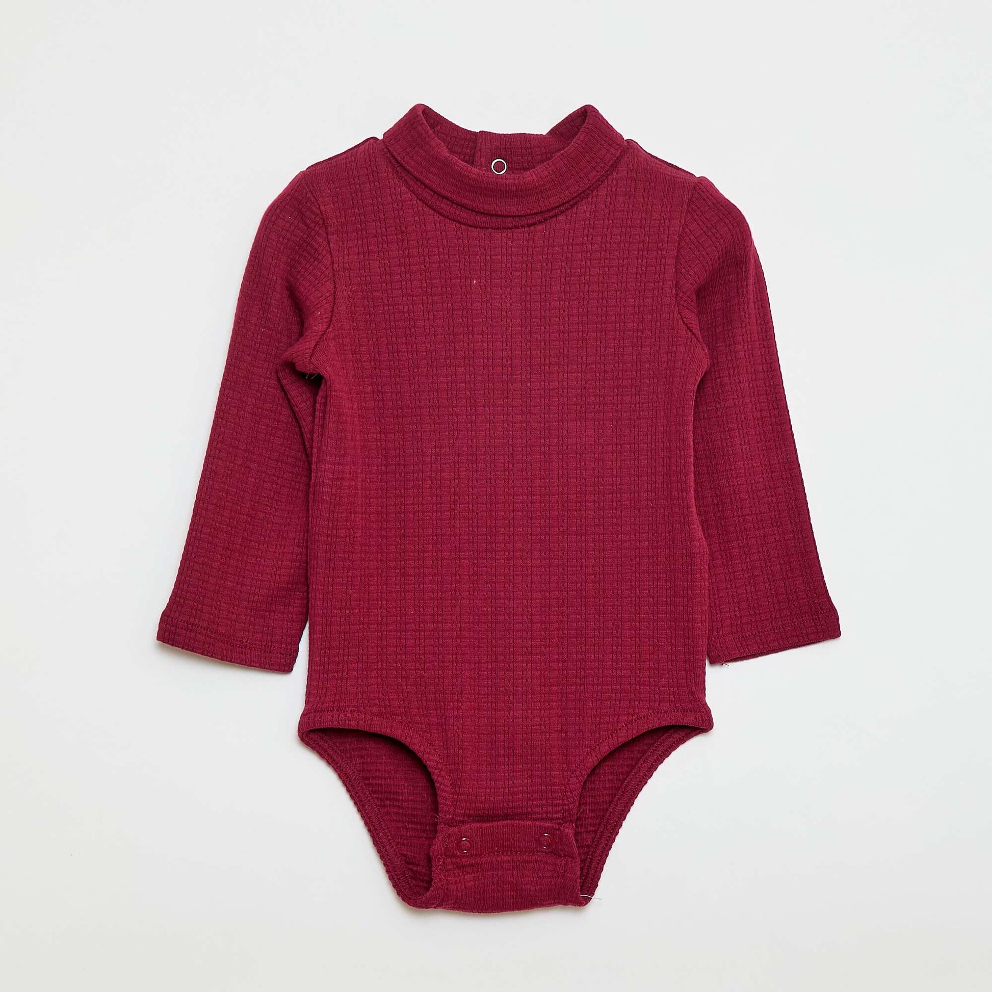Body en maille pointelle avec col montant ROUGE