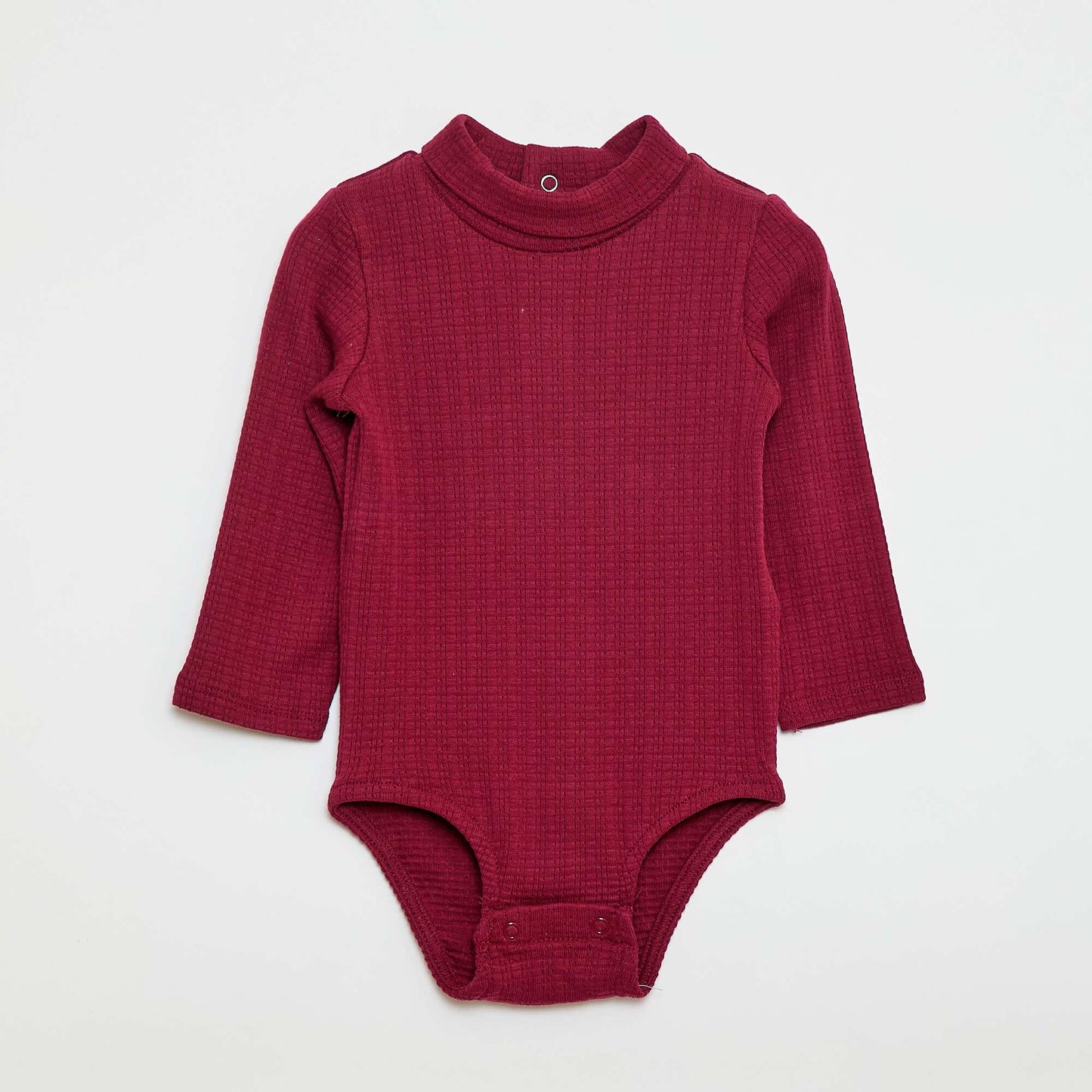 Body en maille pointelle avec col montant ROUGE