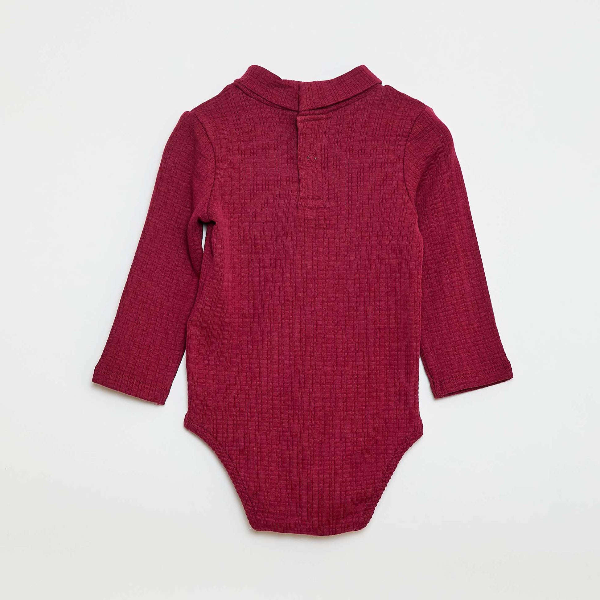 Body en maille pointelle avec col montant ROUGE