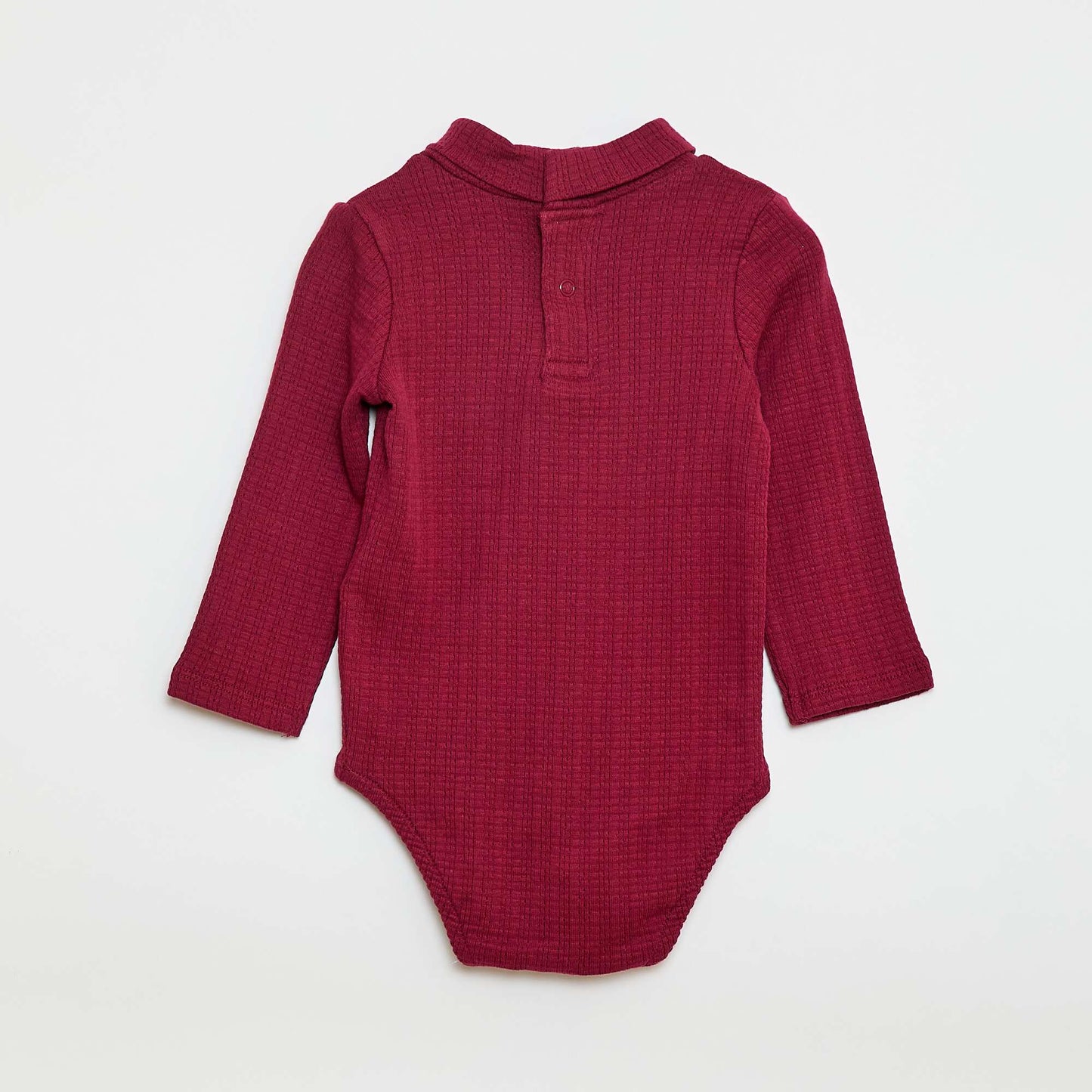 Body en maille pointelle avec col montant ROUGE
