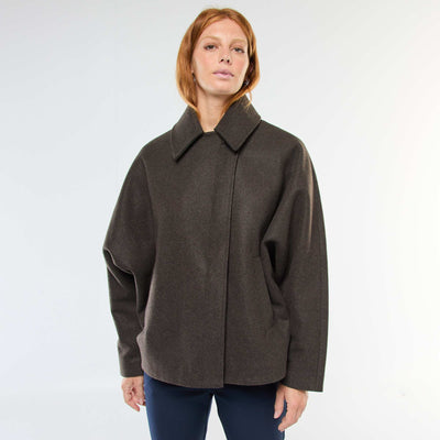 Manteau cape façon lainage MARRON