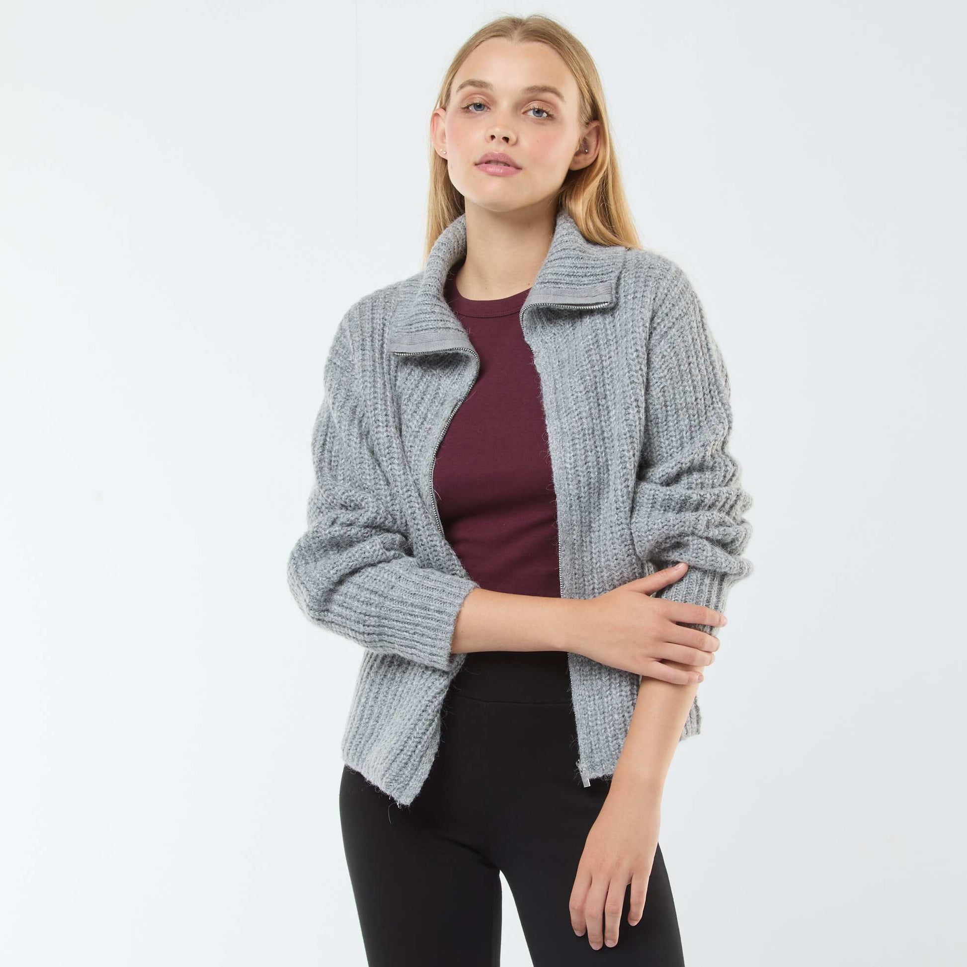 Pull col camionneur GRIS