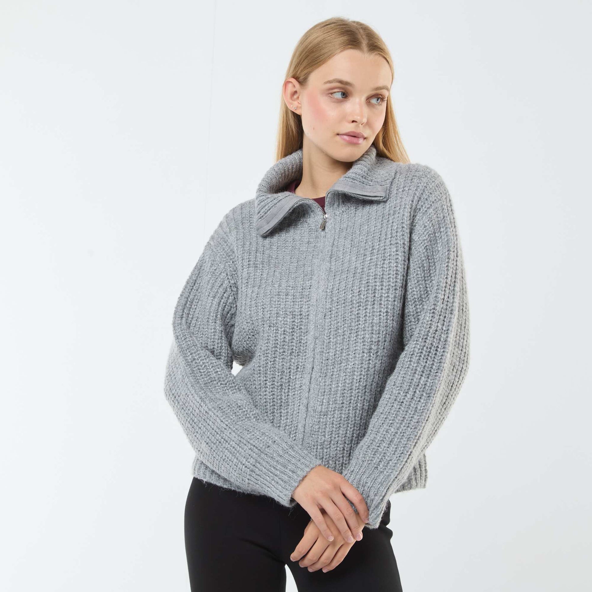 Pull col camionneur GRIS