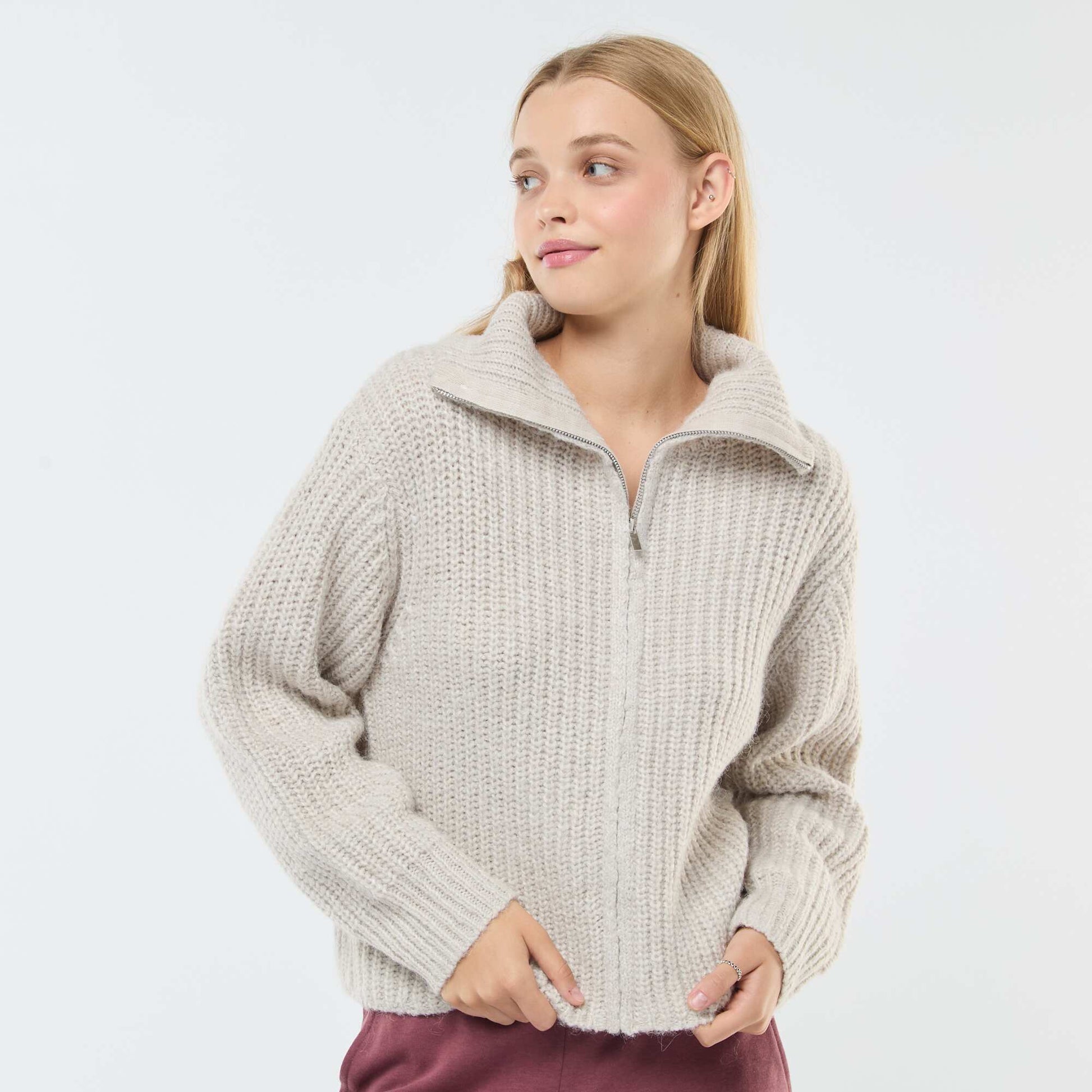 Pull col camionneur BEIGE
