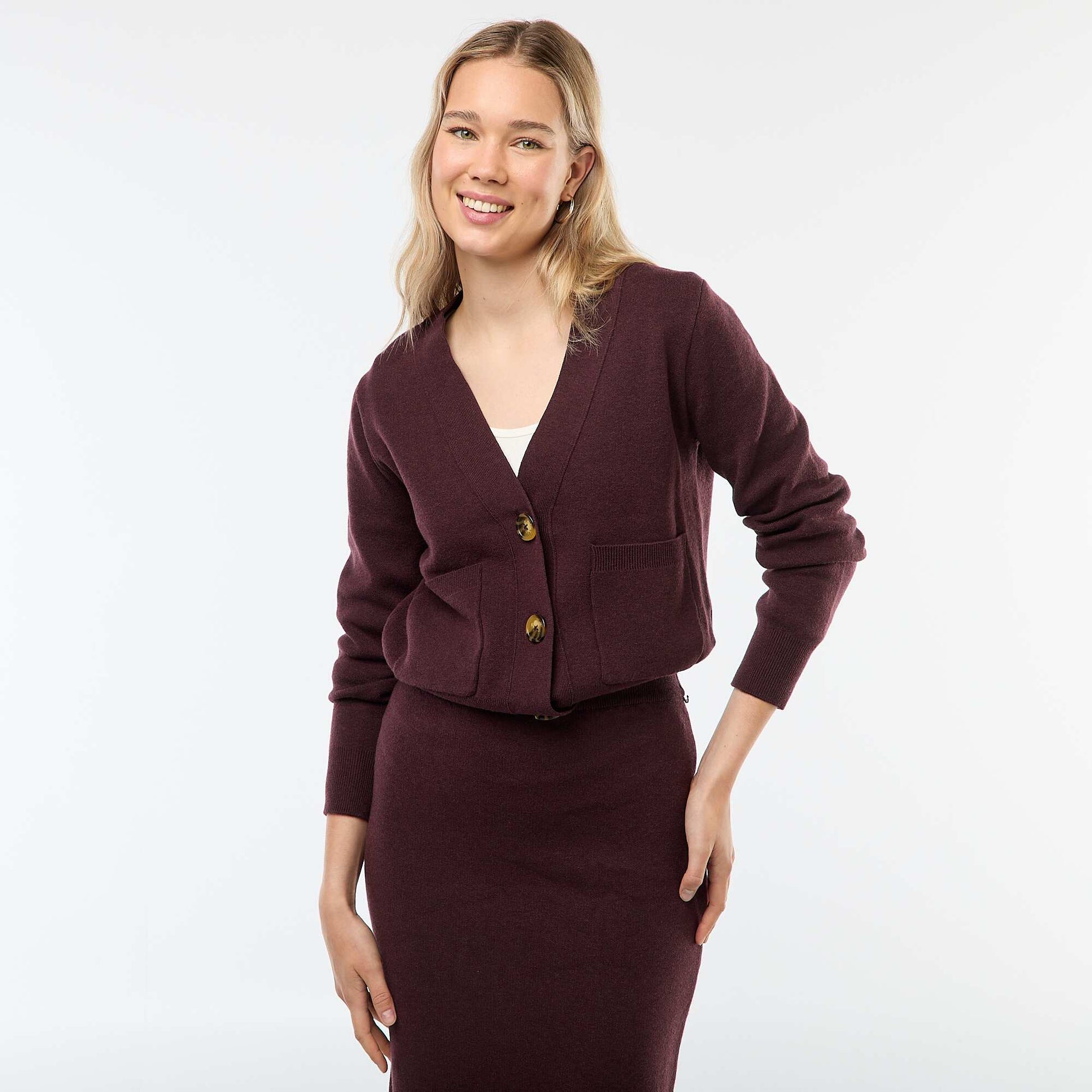 Gilet cardigan en tricot ottoman PRUNE