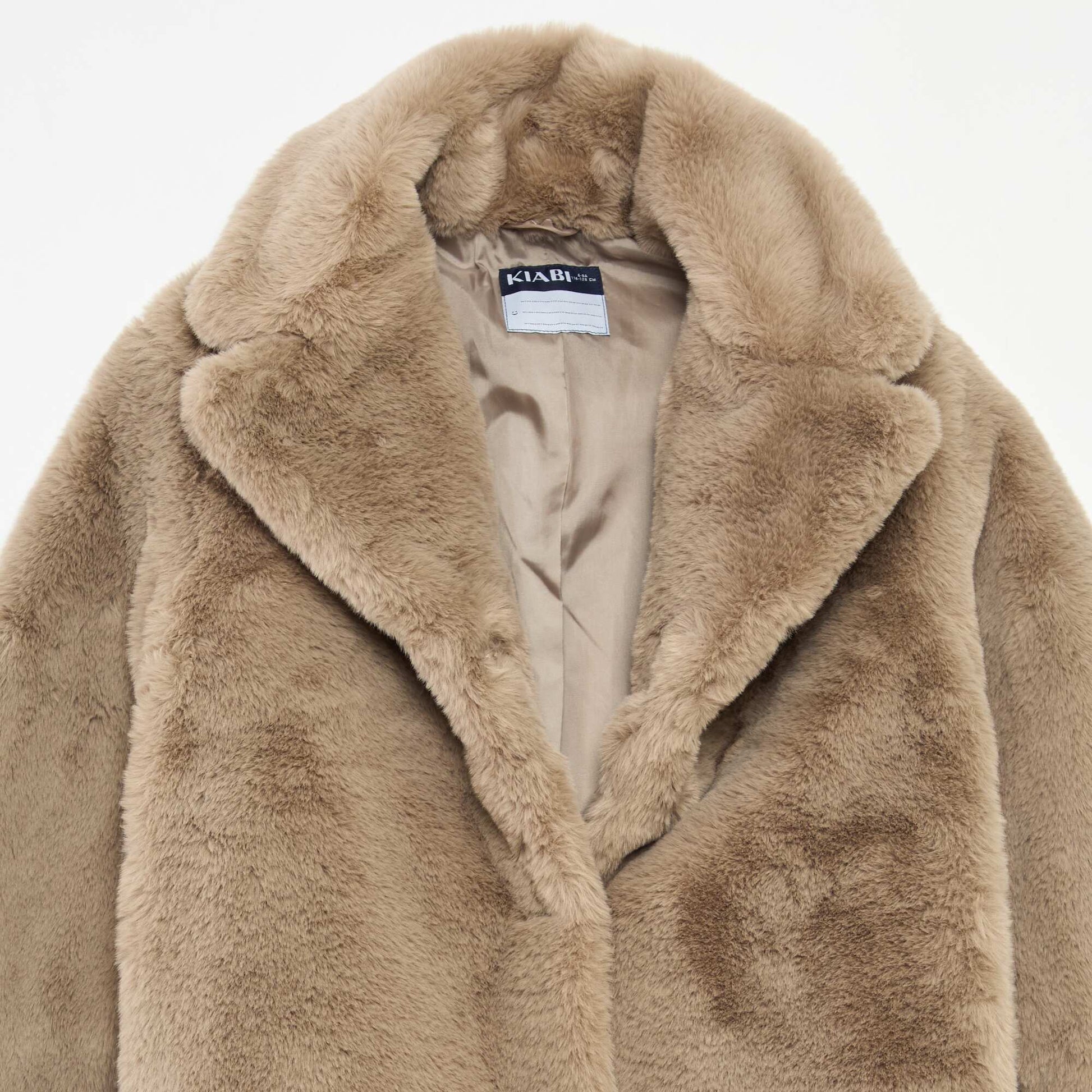 Manteau long chaud effet pelucheux GRIS