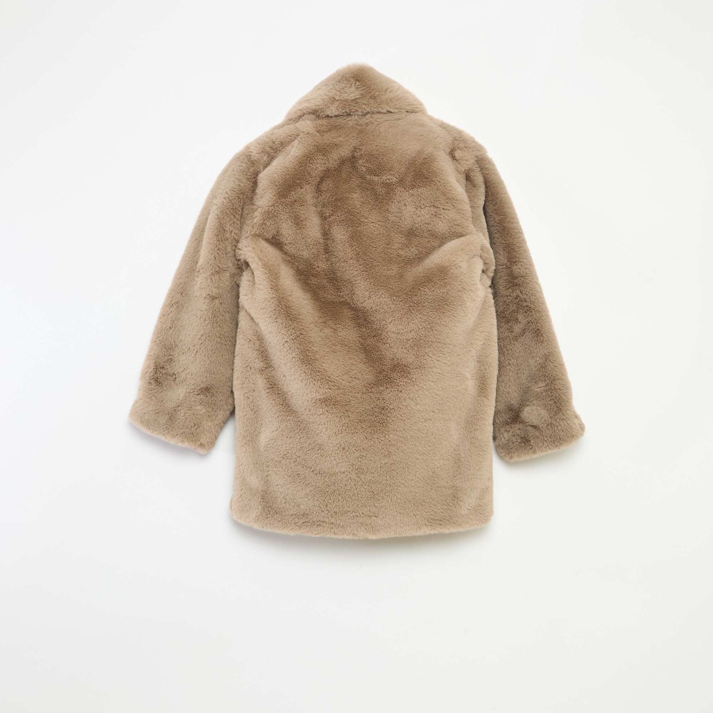 Manteau long chaud effet pelucheux GRIS
