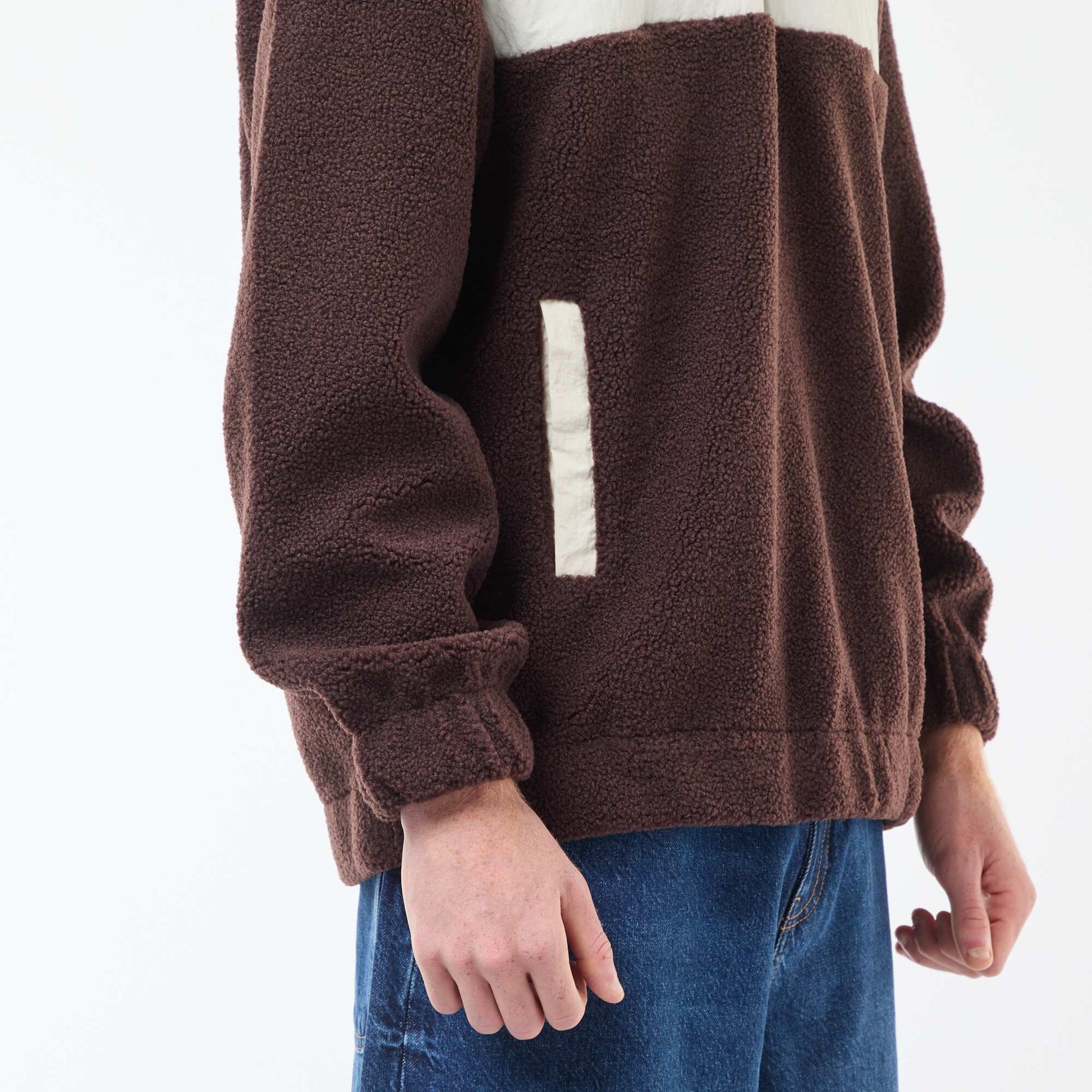 Sweat à capuche zippé bicolore BEIGE