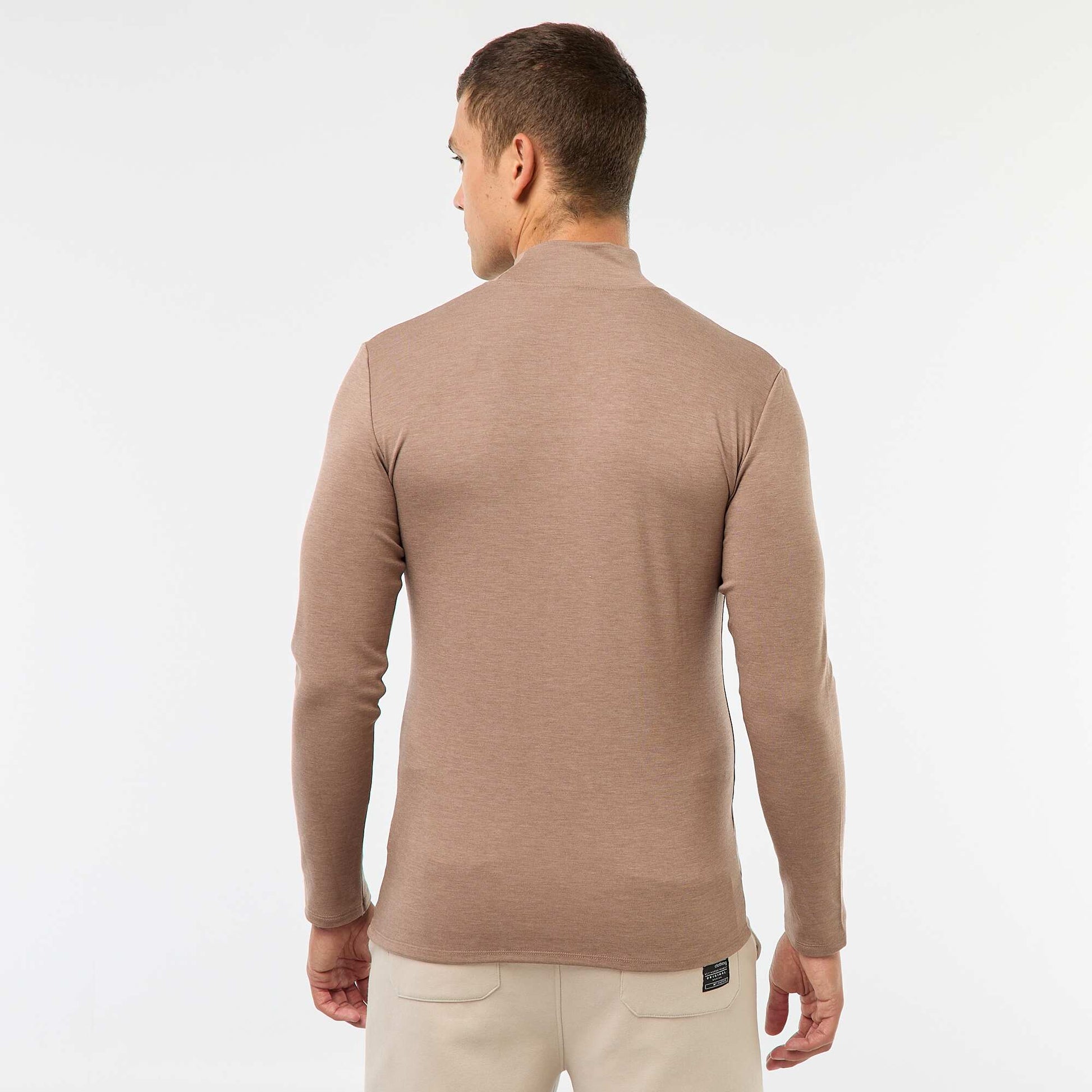 T-shirt thermique à col montant MARRON