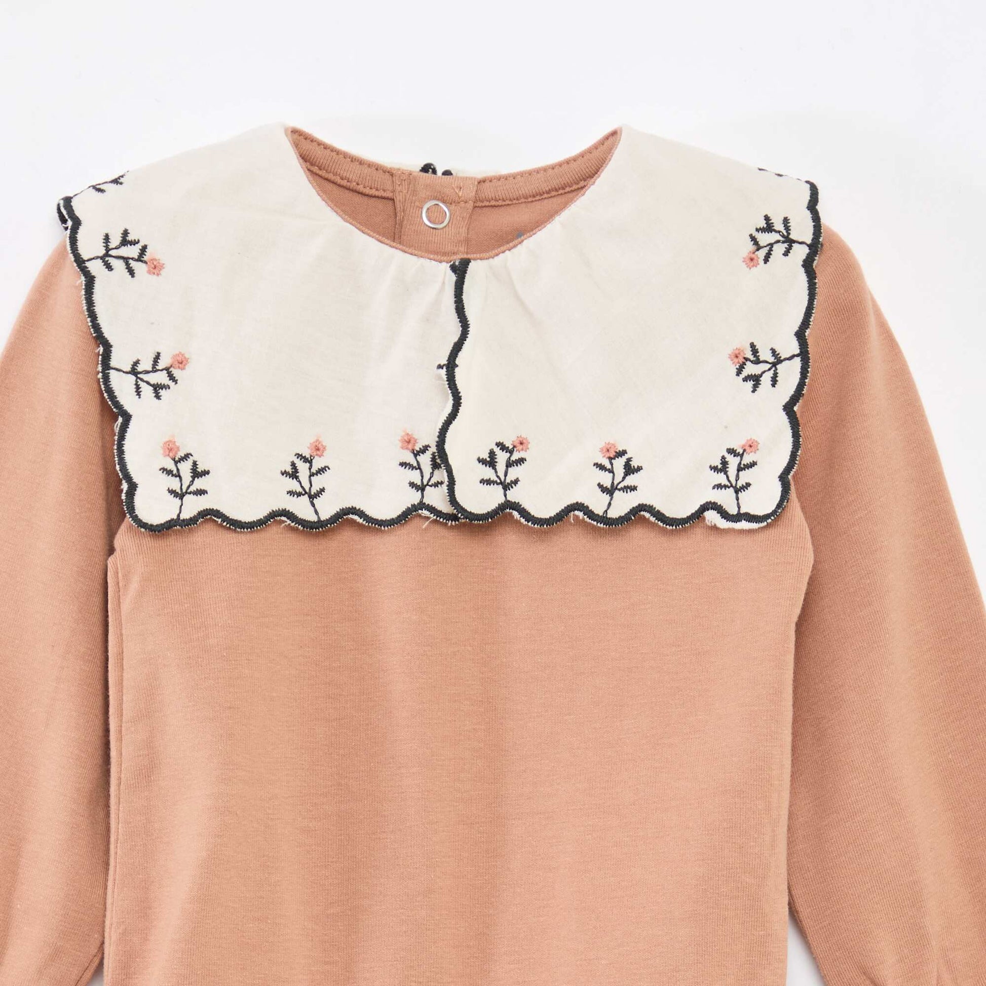 Body manches longues en jersey coton MARRON