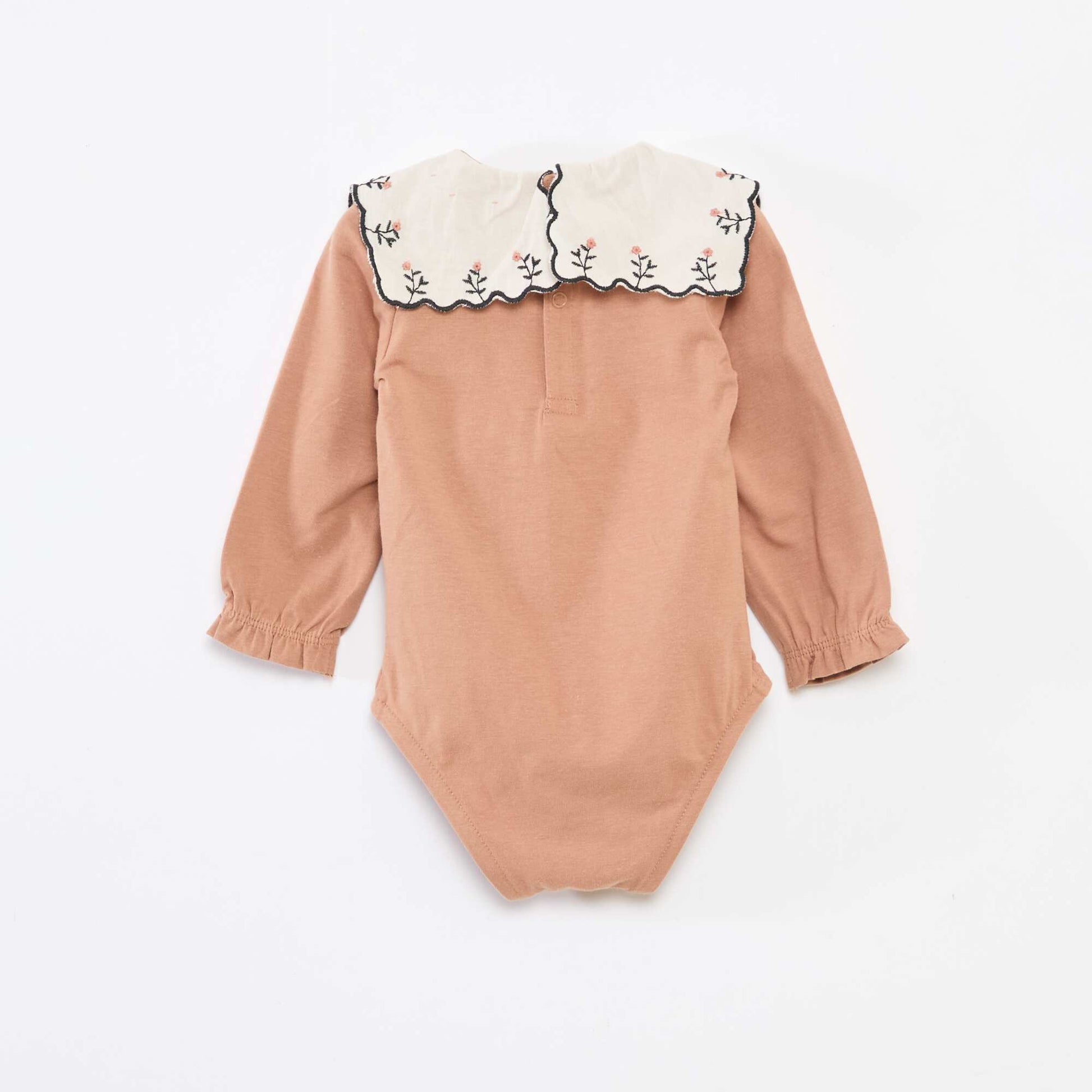 Body manches longues en jersey coton MARRON